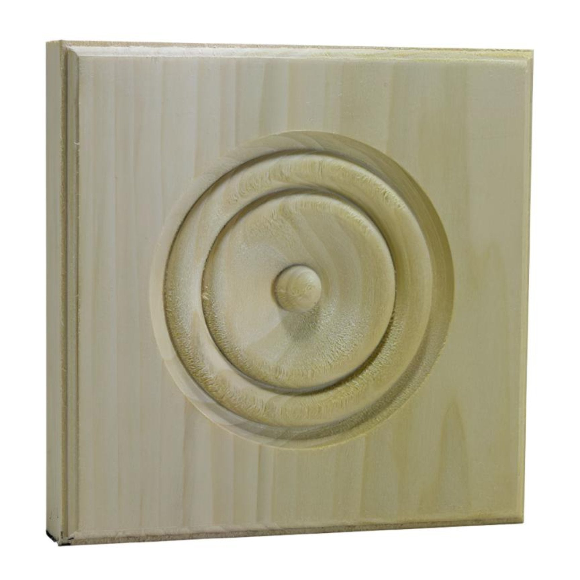 EWAP90 Rosette Casing Corner Block unfinished solid hardwood 1 inch by 5-1/2 inch square