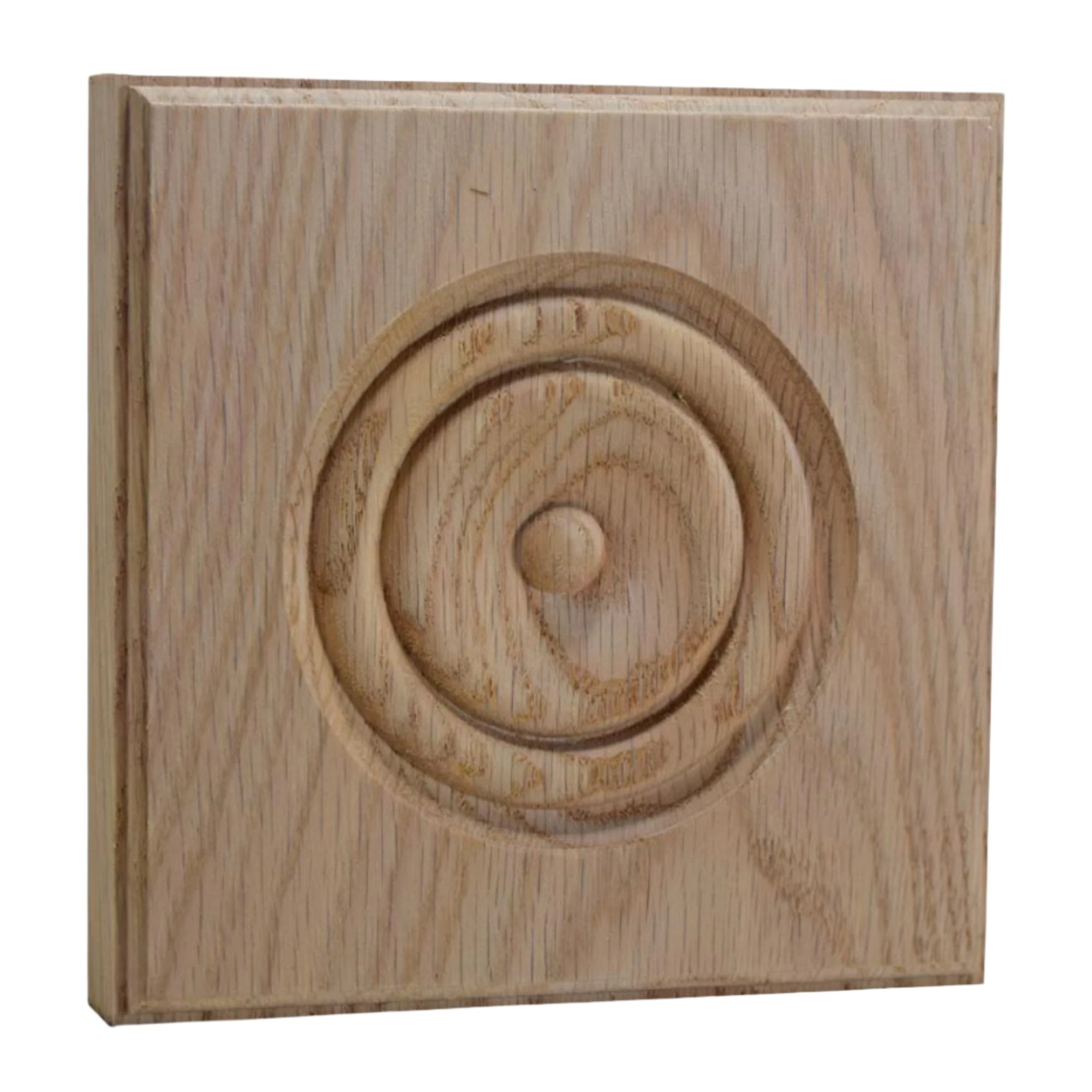EWAP90 Rosette Casing Corner Block unfinished solid hardwood 1 inch by 5-1/2 inch square