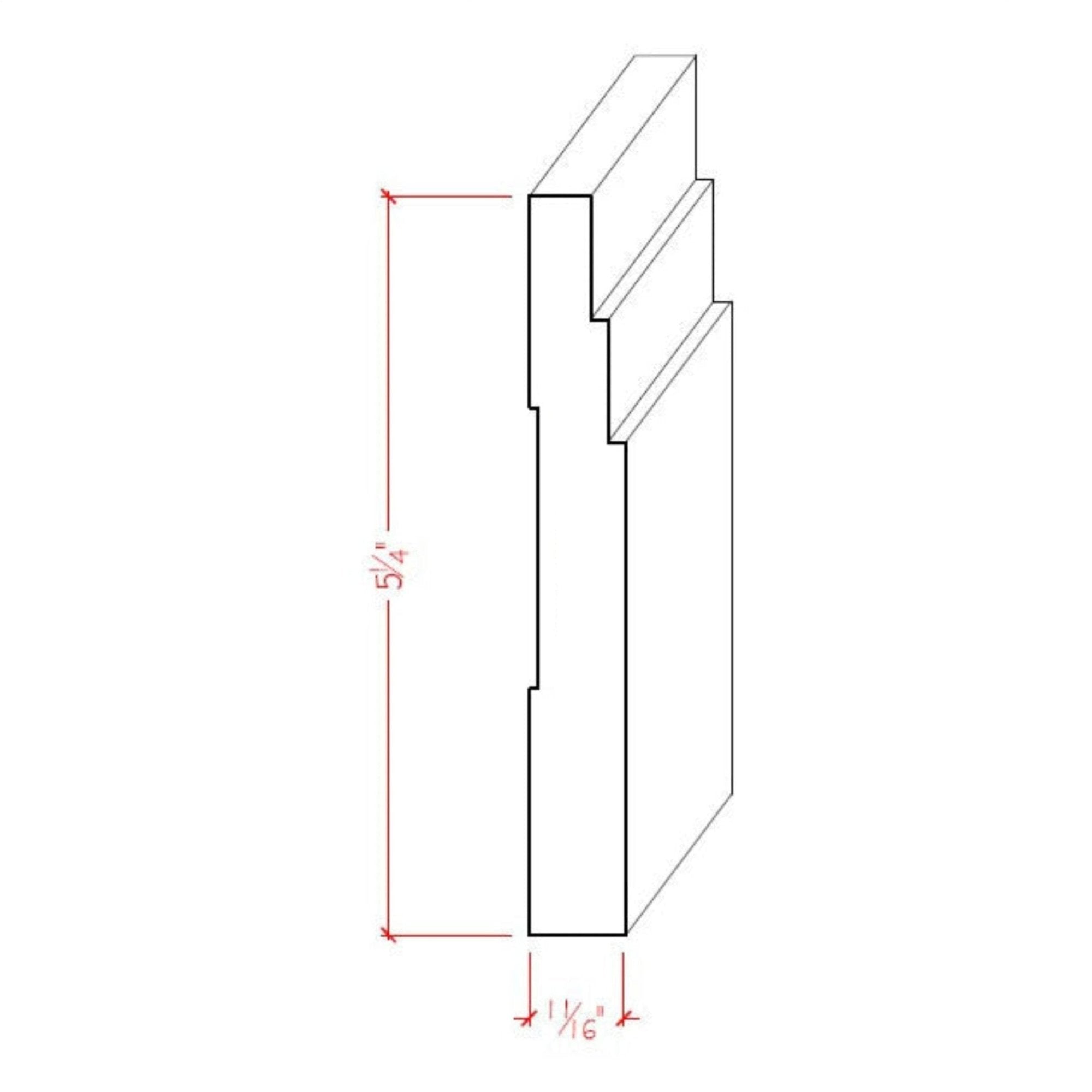 EWBB29 Contemporary Stepped Baseboard Unfinished in various hardwoods