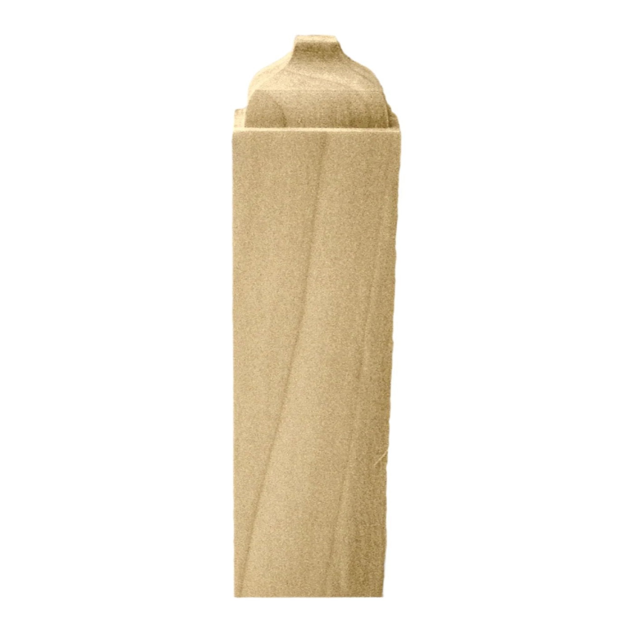 Unfinished hardwood baseboard middle block molding in various wood types