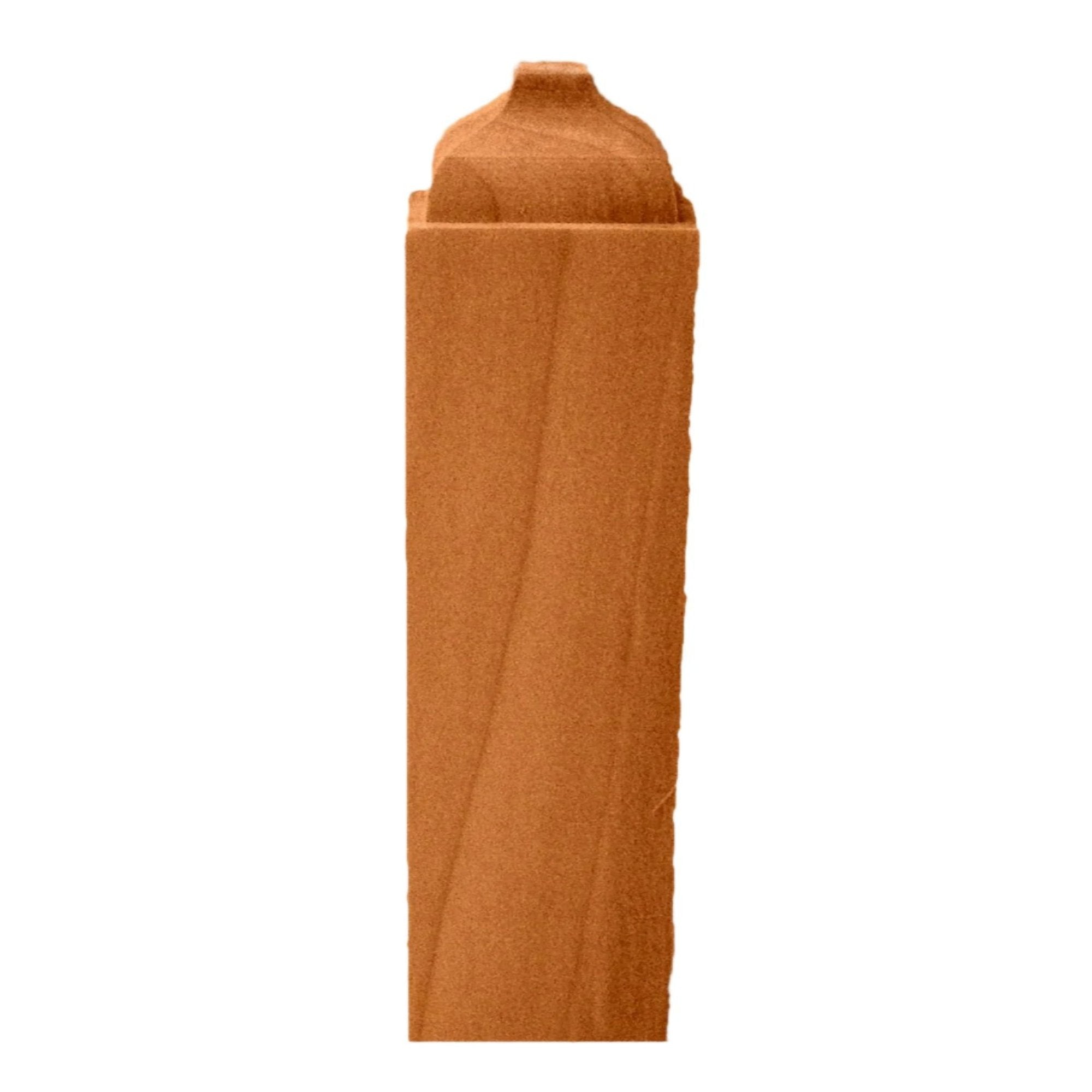 Unfinished hardwood baseboard middle block molding in various wood types