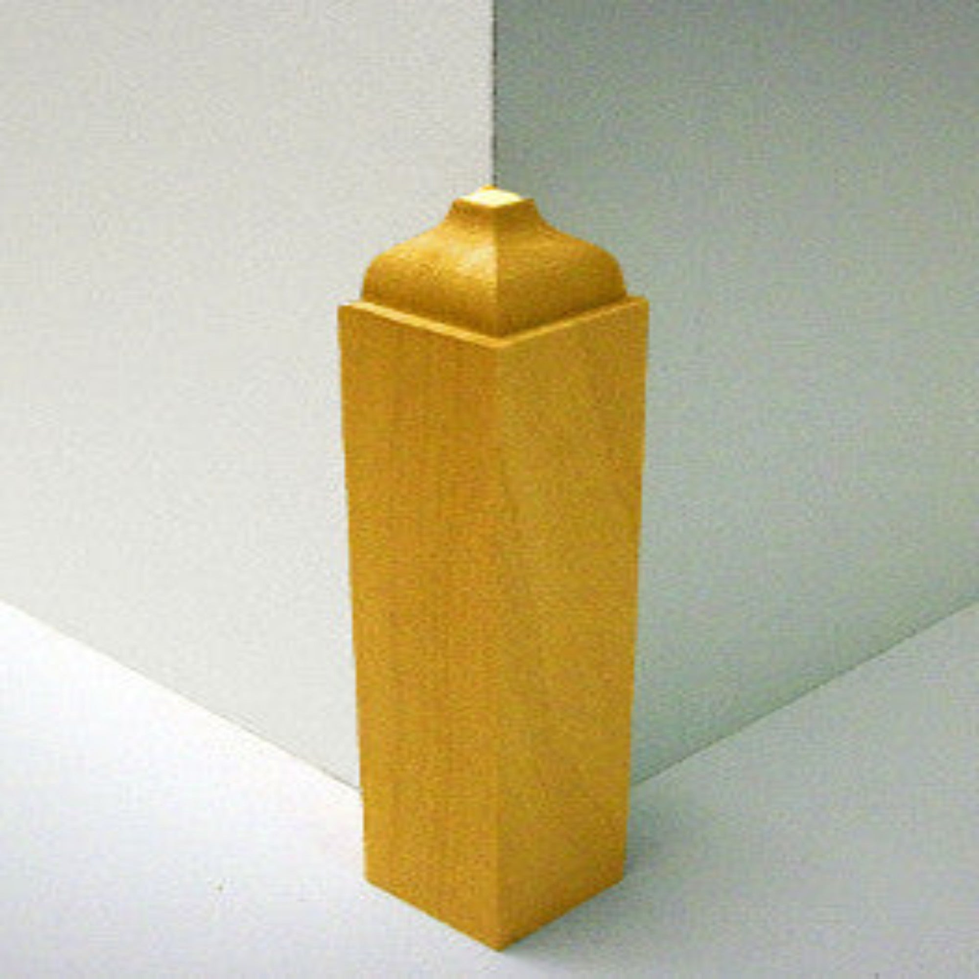 Unfinished hardwood baseboard outside corner block in various wood types