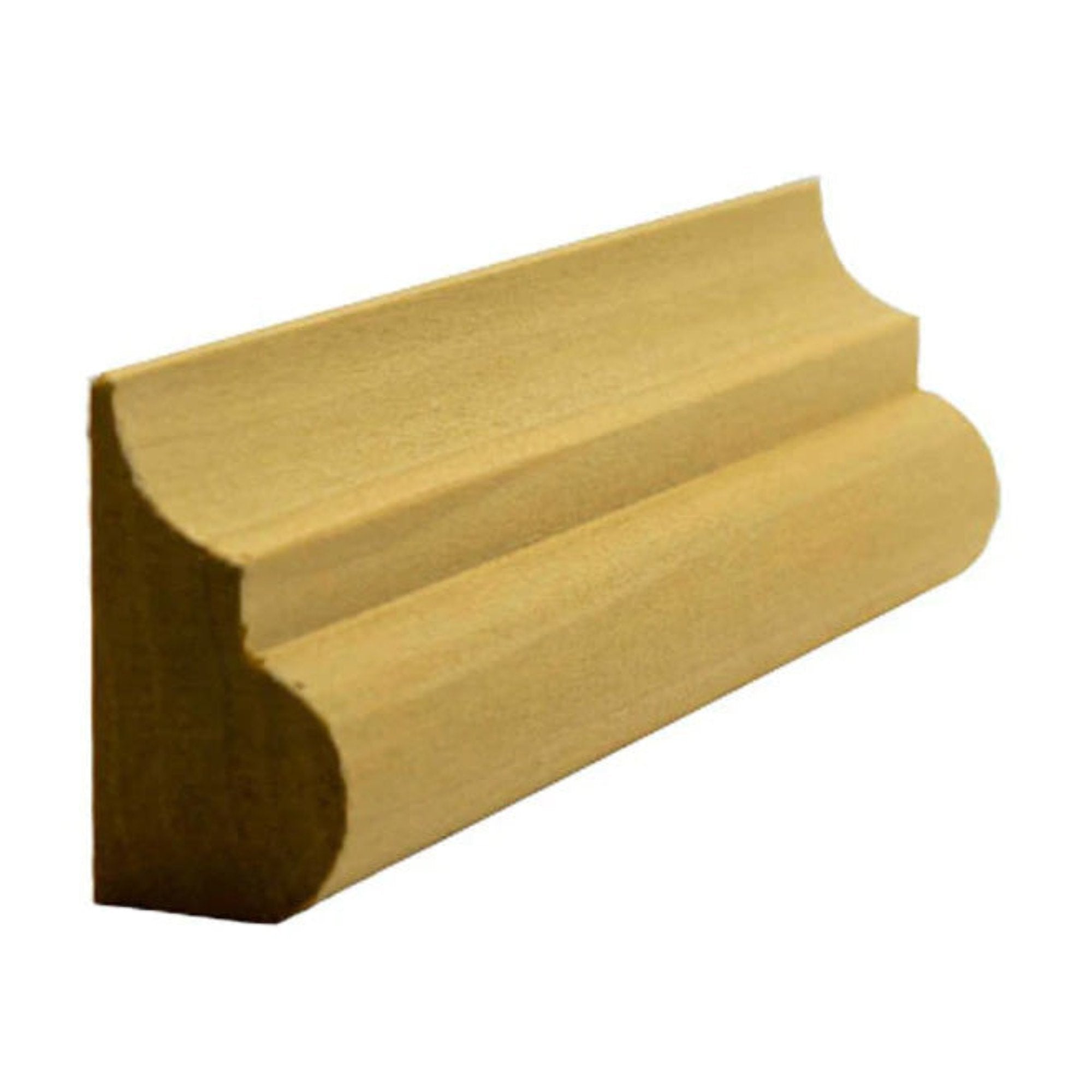 EWBC26 unfinished nose and cove base cap moulding in various hardwoods