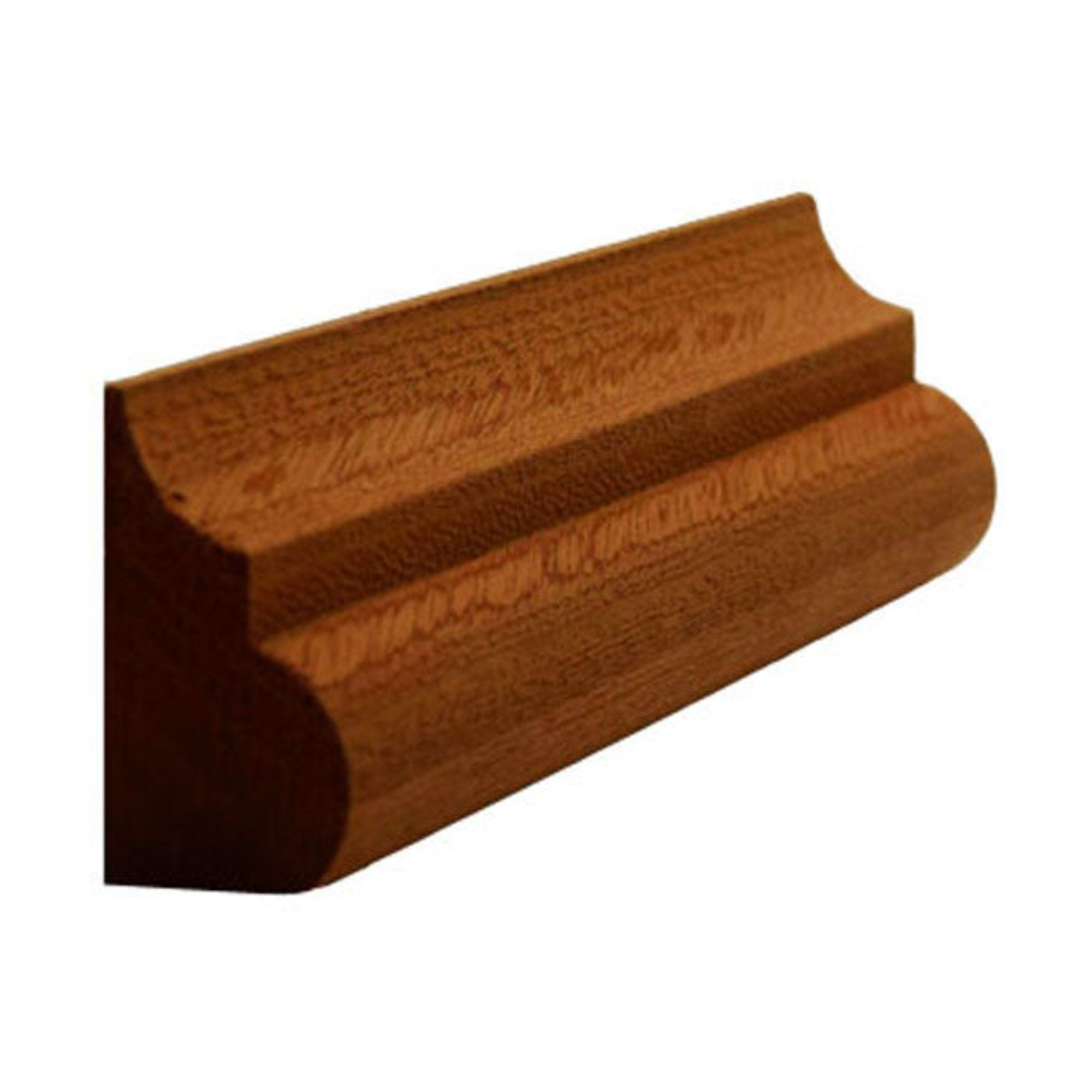 EWBC26 unfinished nose and cove base cap moulding in various hardwoods