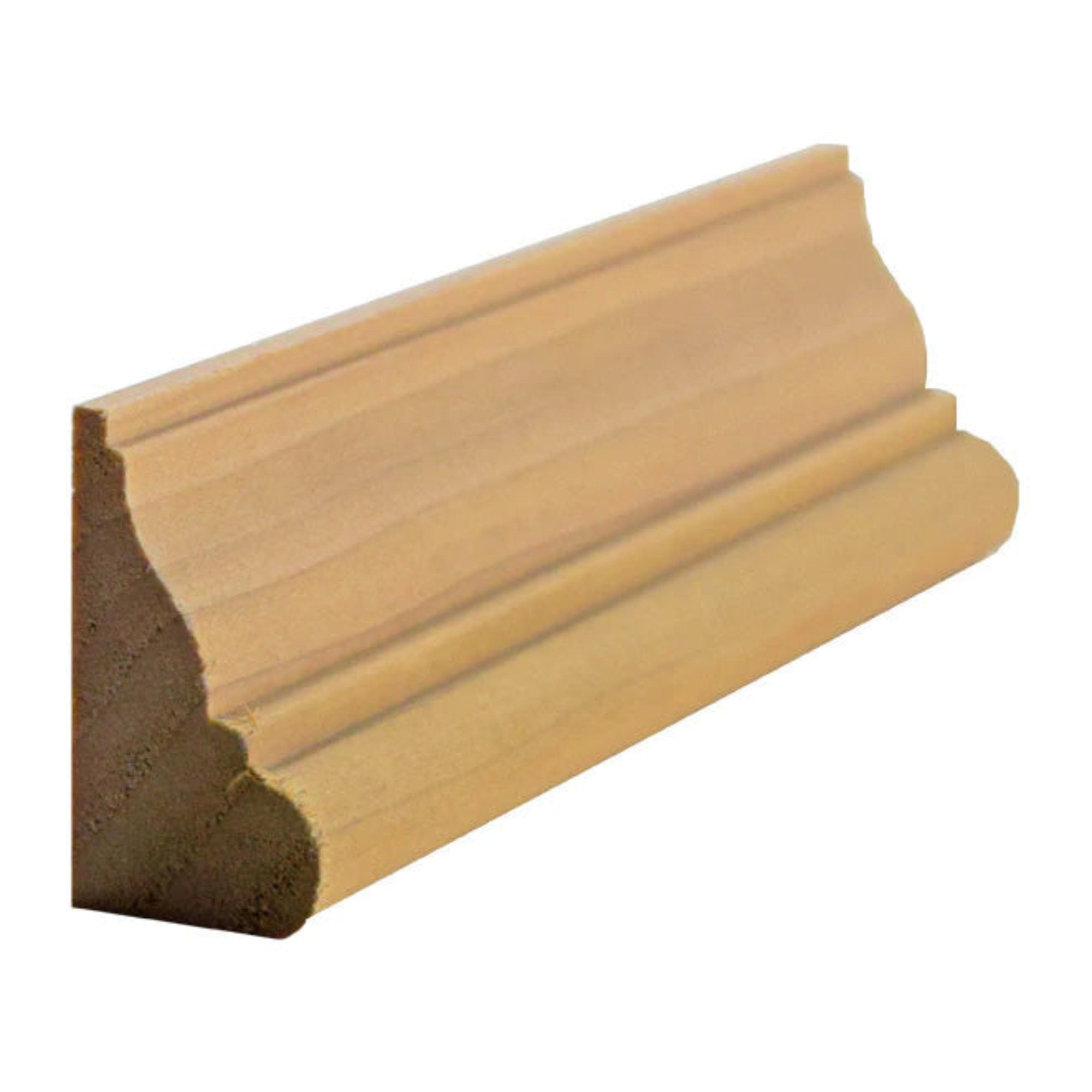 EWBC28 Colonial unfinished solid hardwood base cap moulding in various wood types