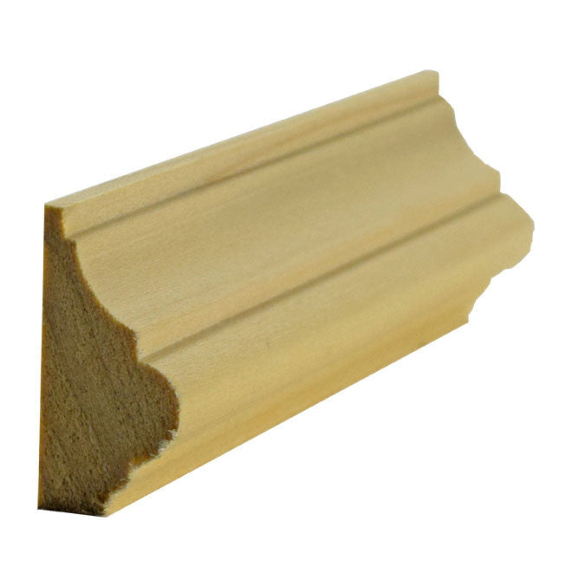 EWBC29 Colonial 1-1/2 inch tall x 3/4 inch thick unfinished base cap molding in various hardwoods