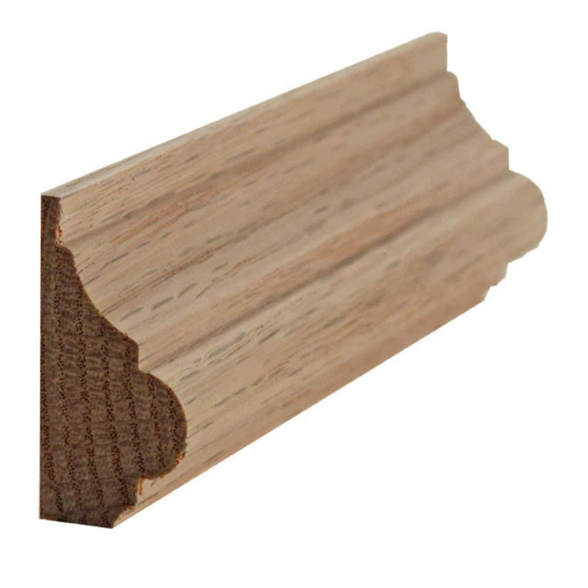 EWBC29 Colonial 1-1/2 inch tall x 3/4 inch thick unfinished base cap molding in various hardwoods