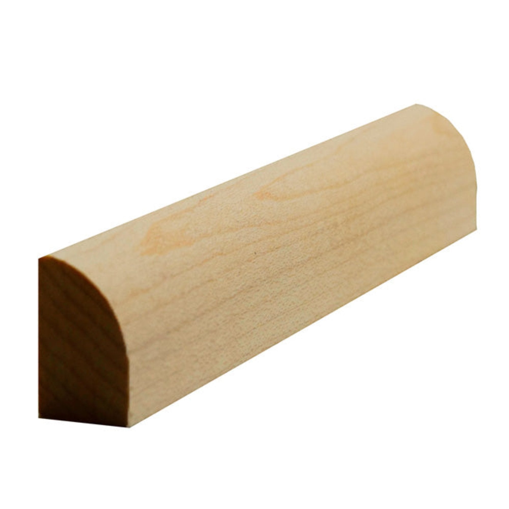 Unfinished solid hardwood baseboard shoe molding 3/4 inch tall by 1/2 inch thick