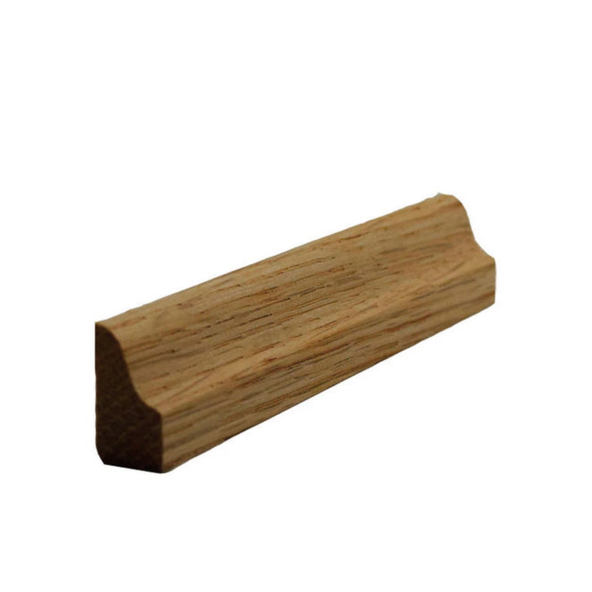 Unfinished solid hardwood baseboard shoe molding, ogea style, 3/4 inch tall
