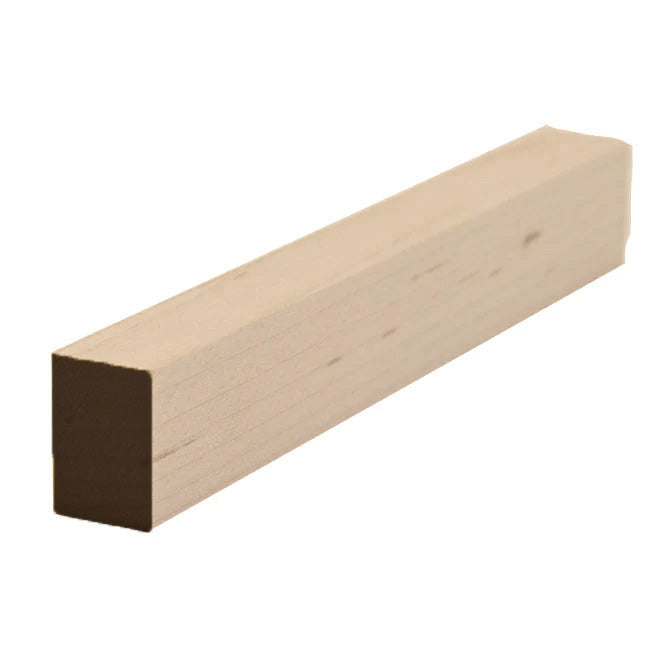 Unfinished solid hardwood baseboard shoe molding 3/4 inch tall by 1/2 inch thick