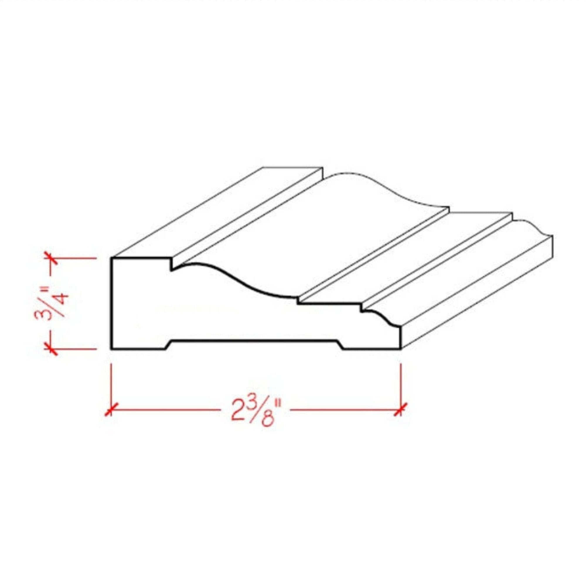 EWCA11 Colonial Casing hardwood moulding in various wood species