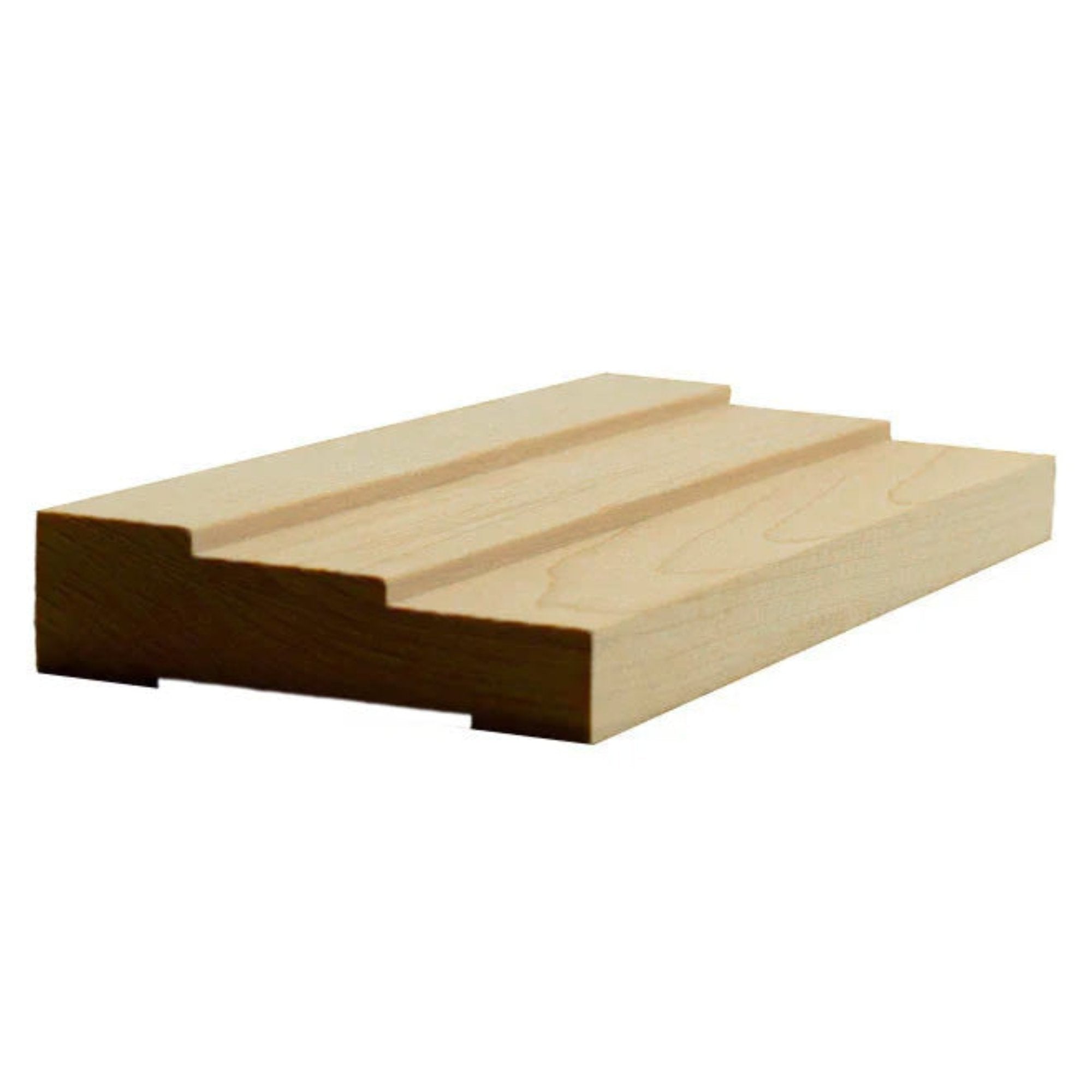 EWCA34 Contemporary 2-1/2 inch wide x 3/4 inch thick stepped hardwood door and window casing unfinished trim