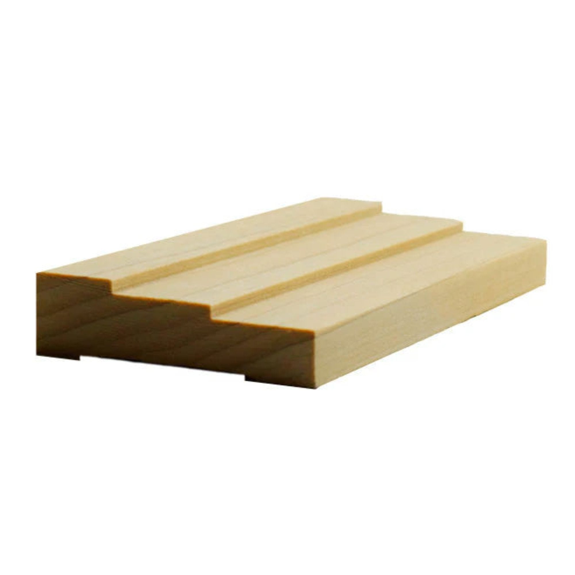 EWCA34 Contemporary 2-1/2 inch wide x 3/4 inch thick stepped hardwood door and window casing unfinished trim