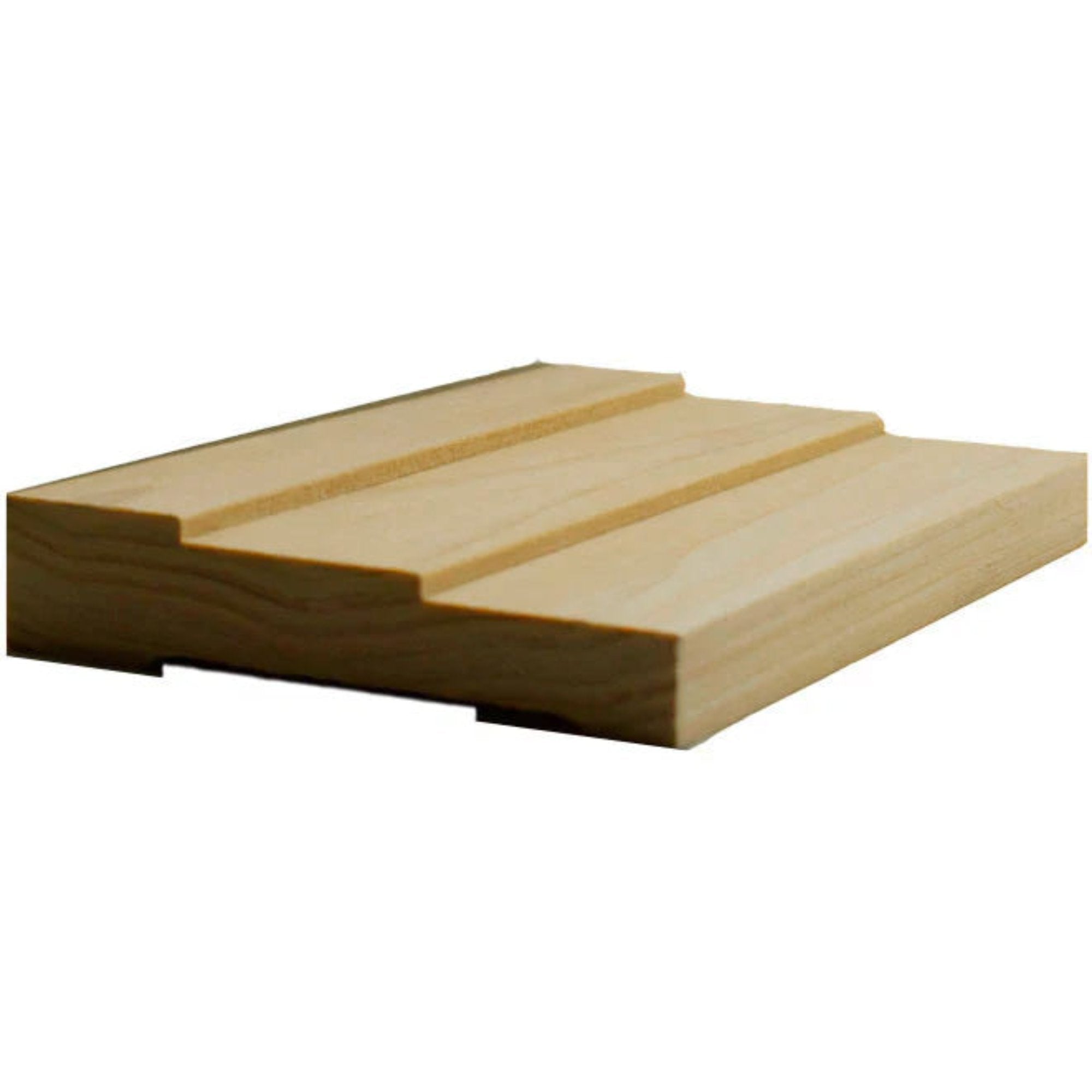 EWCA35 Contemporary 3-1/2 inch wide stepped hardwood casing moulding in various wood types
