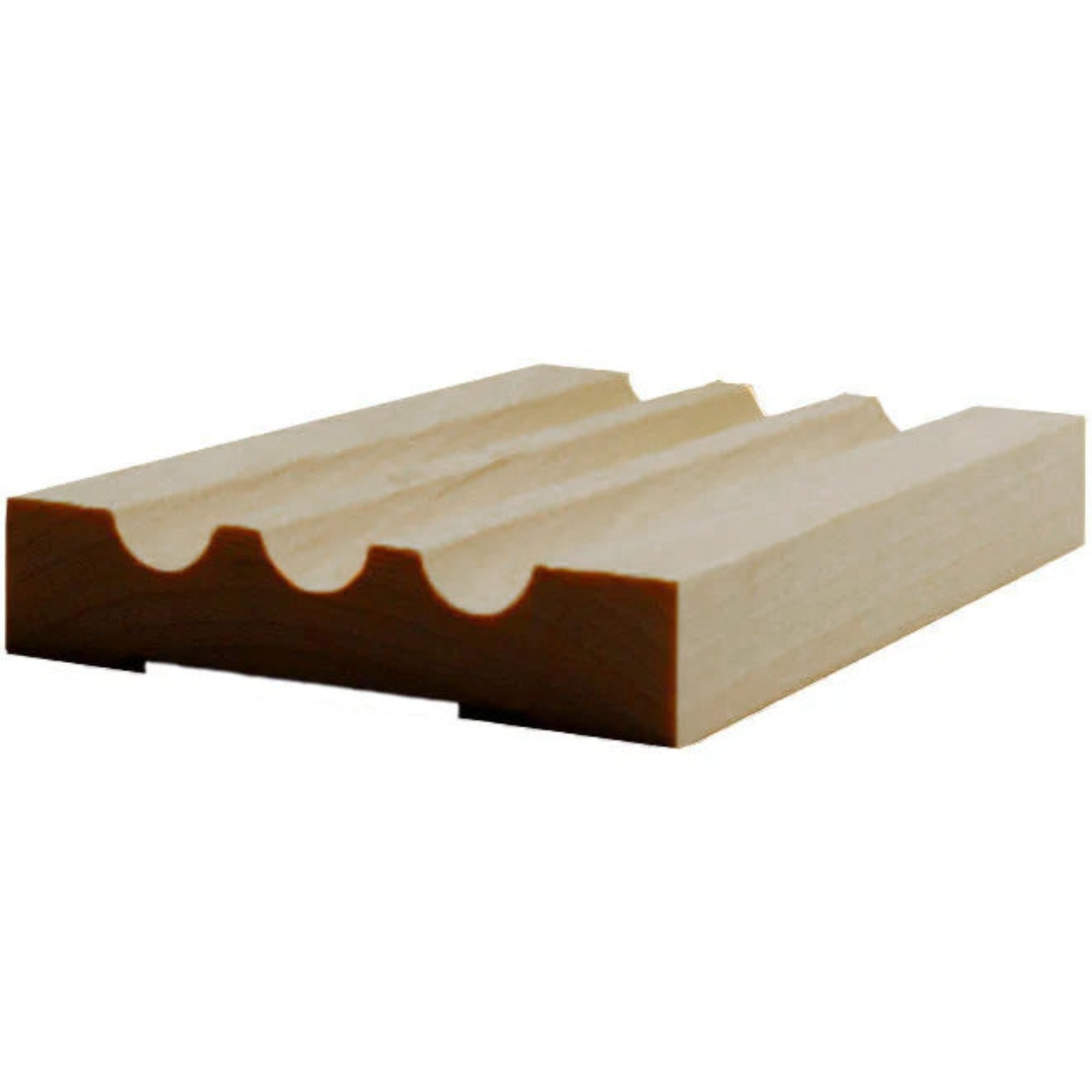 EWCA46 Fluted 3-1/2 inch wide by 3/4 inch thick unfinished hardwood door and window casing moulding