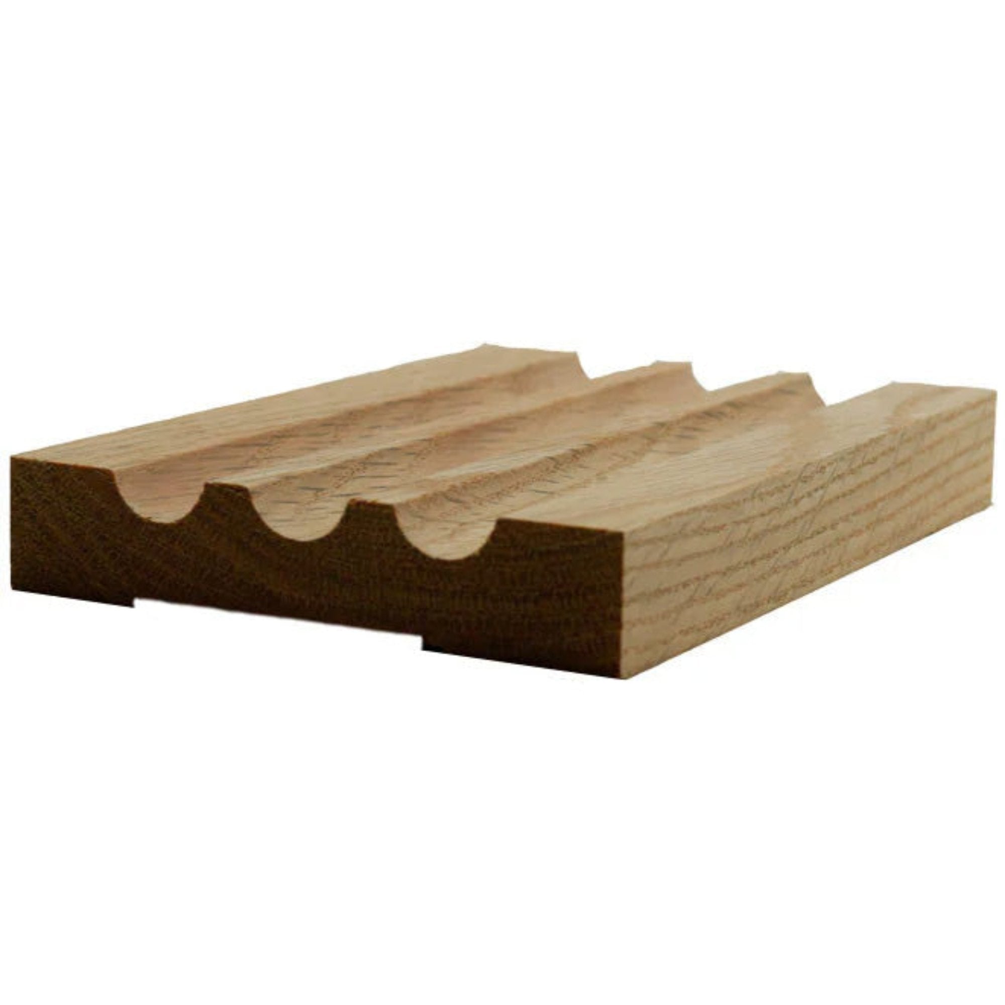 EWCA46 Fluted 3-1/2 inch wide by 3/4 inch thick unfinished hardwood door and window casing moulding