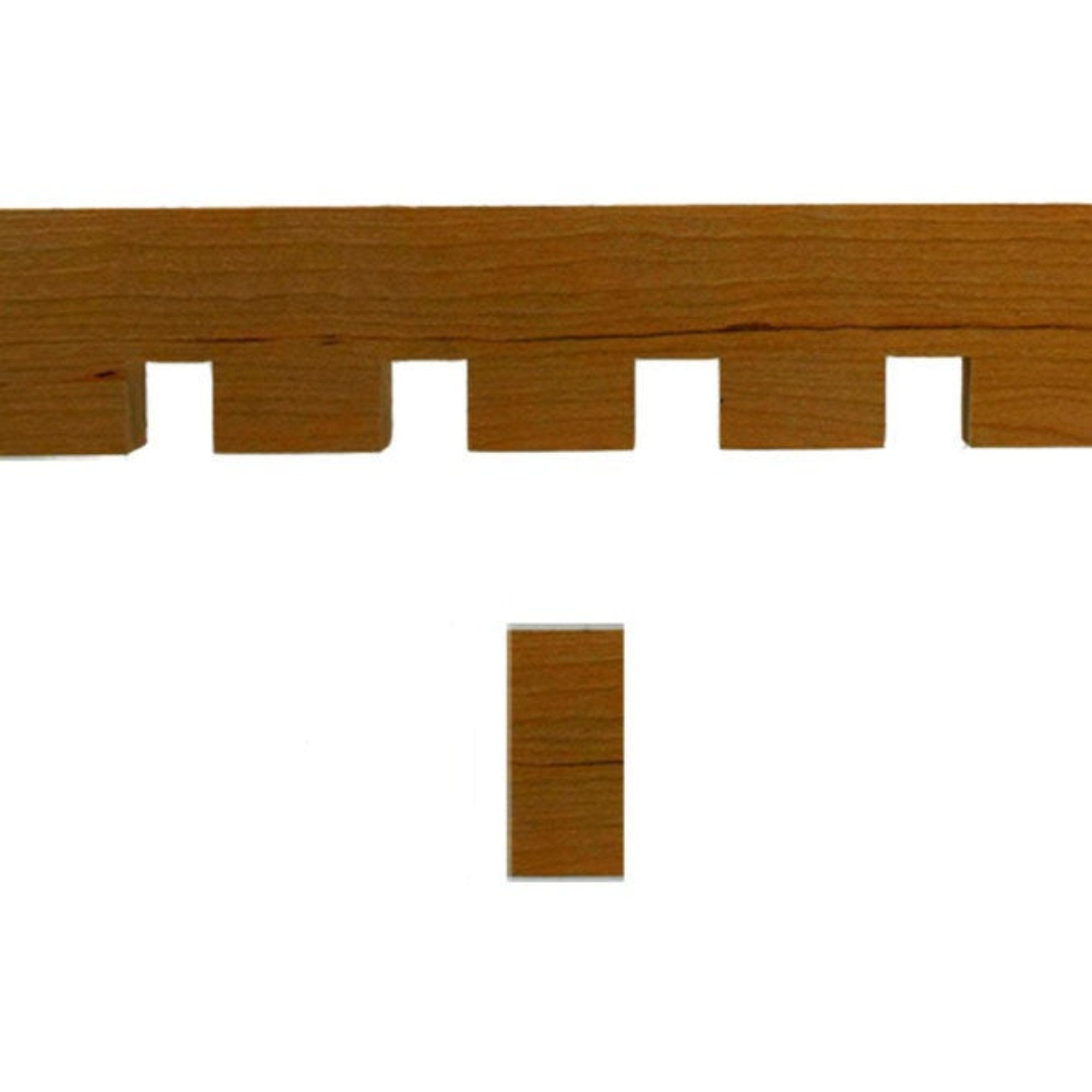 Unfinished solid hardwood dentil moulding 1-5/8 inch high by 5/8 inch thick