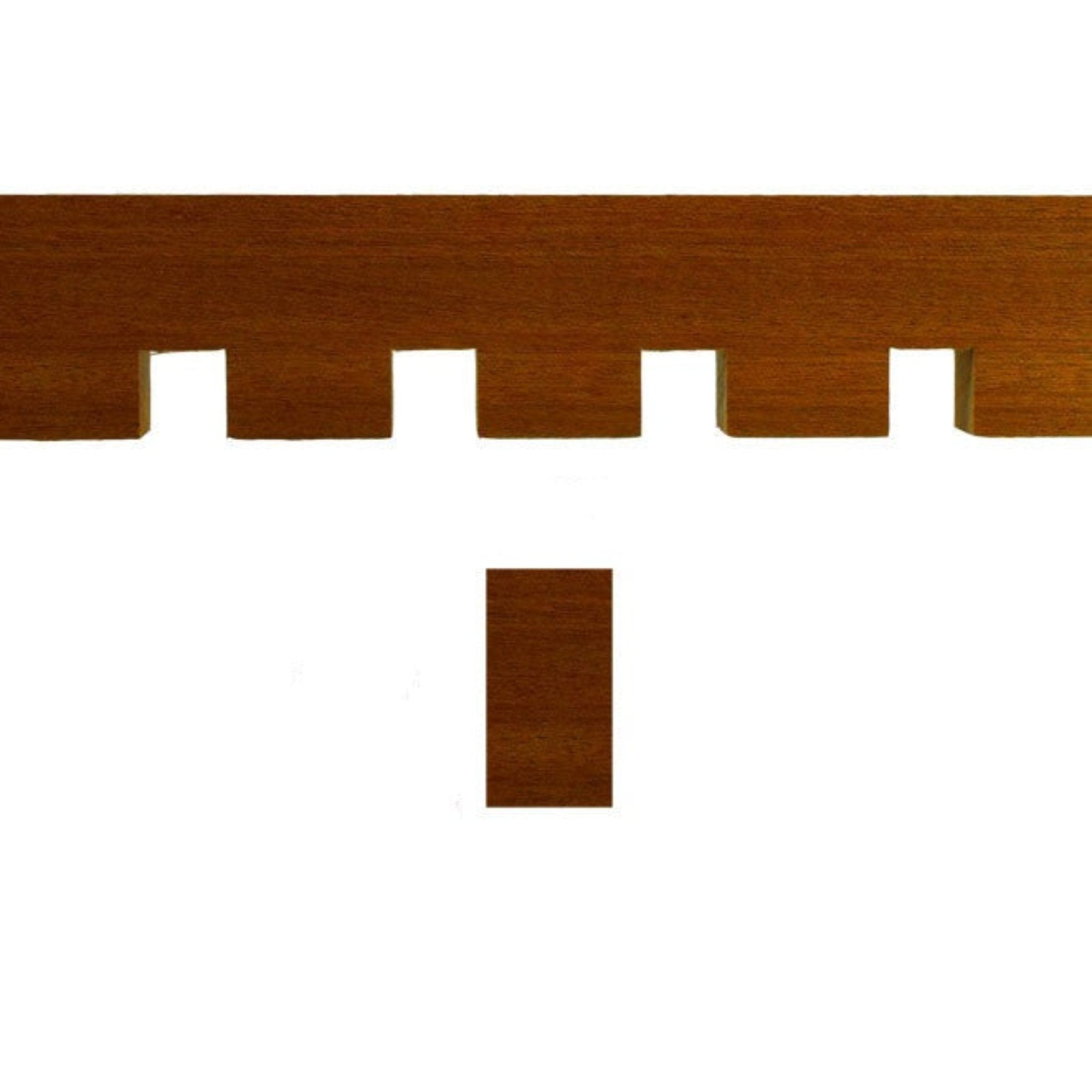 Unfinished solid hardwood dentil moulding 1-5/8 inch high by 5/8 inch thick