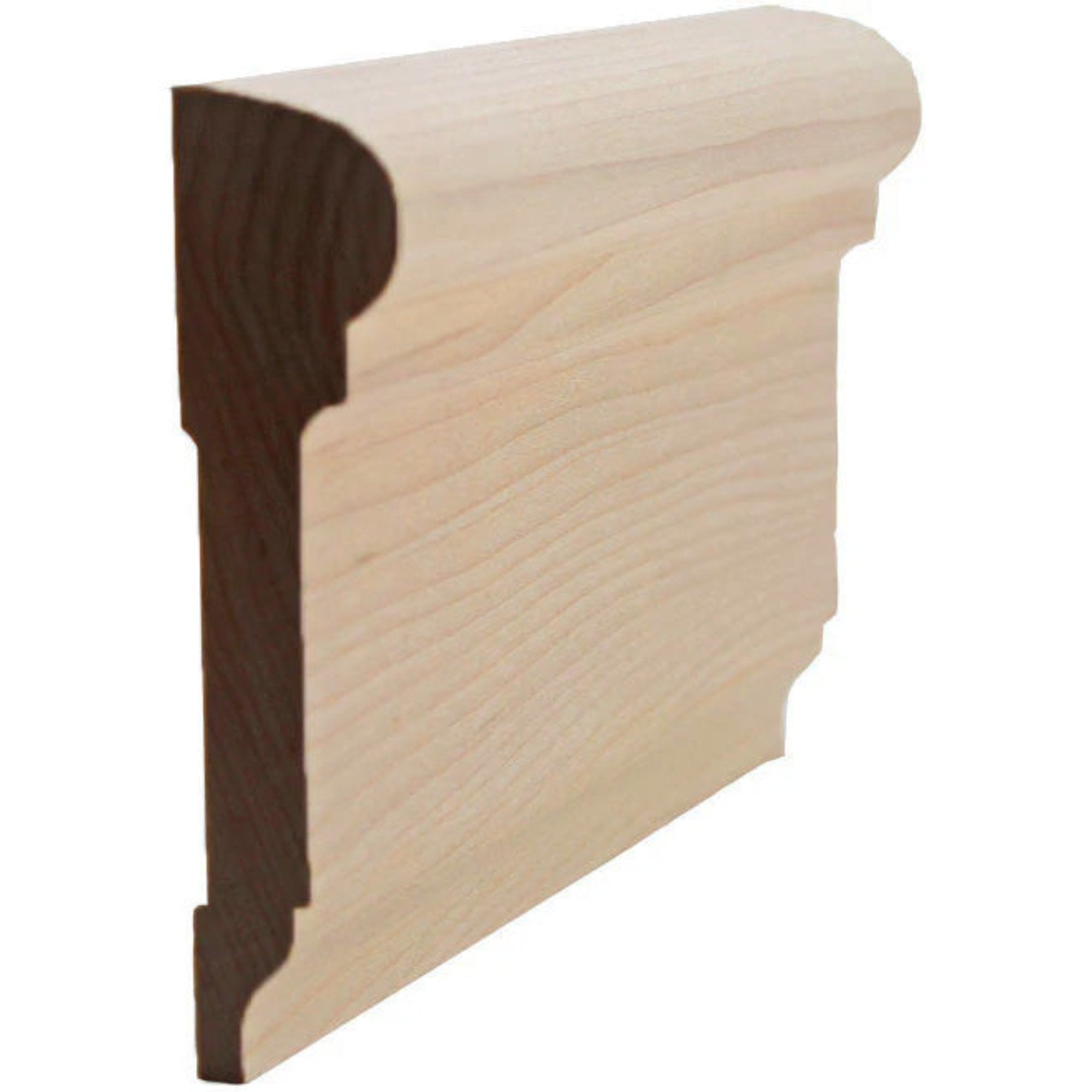 EWCH17 Colonial Chair Rail unfinished hardwood molding showing profile and wood grain