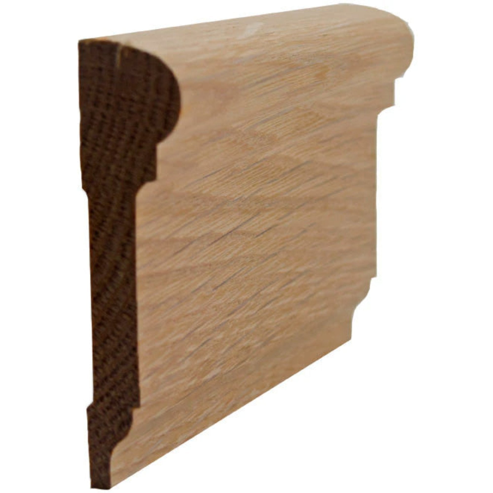 EWCH17 Colonial Chair Rail unfinished hardwood molding showing profile and wood grain