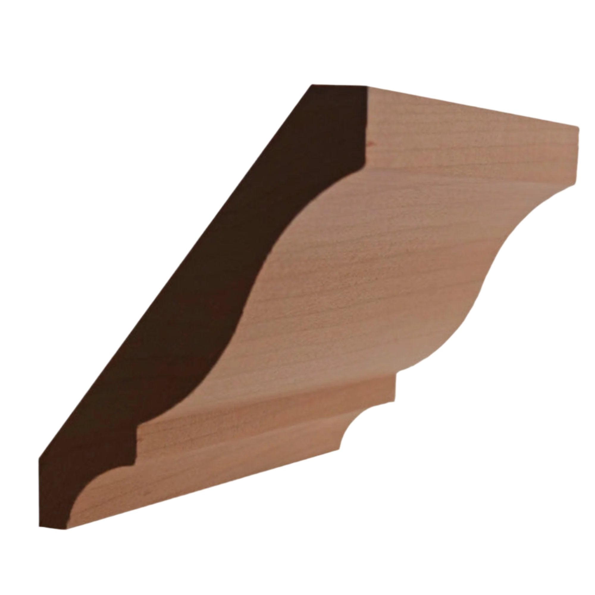EWCR13 unfinished hardwood crown molding showing profile and natural wood grain