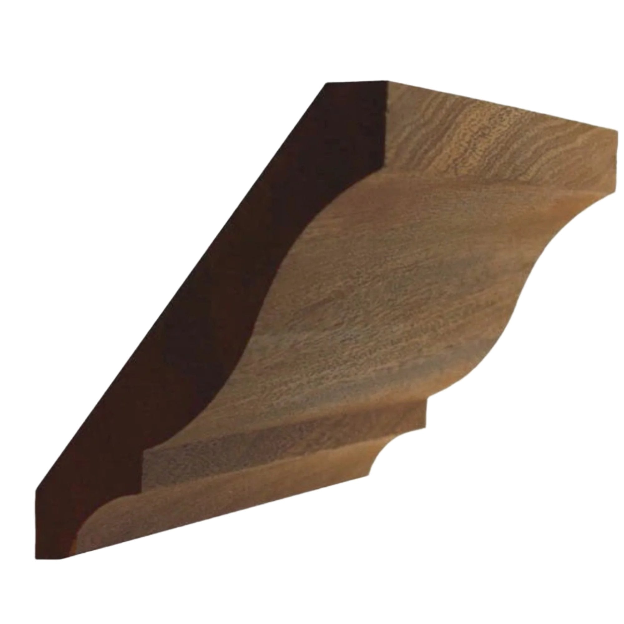 EWCR13 unfinished hardwood crown molding showing profile and natural wood grain