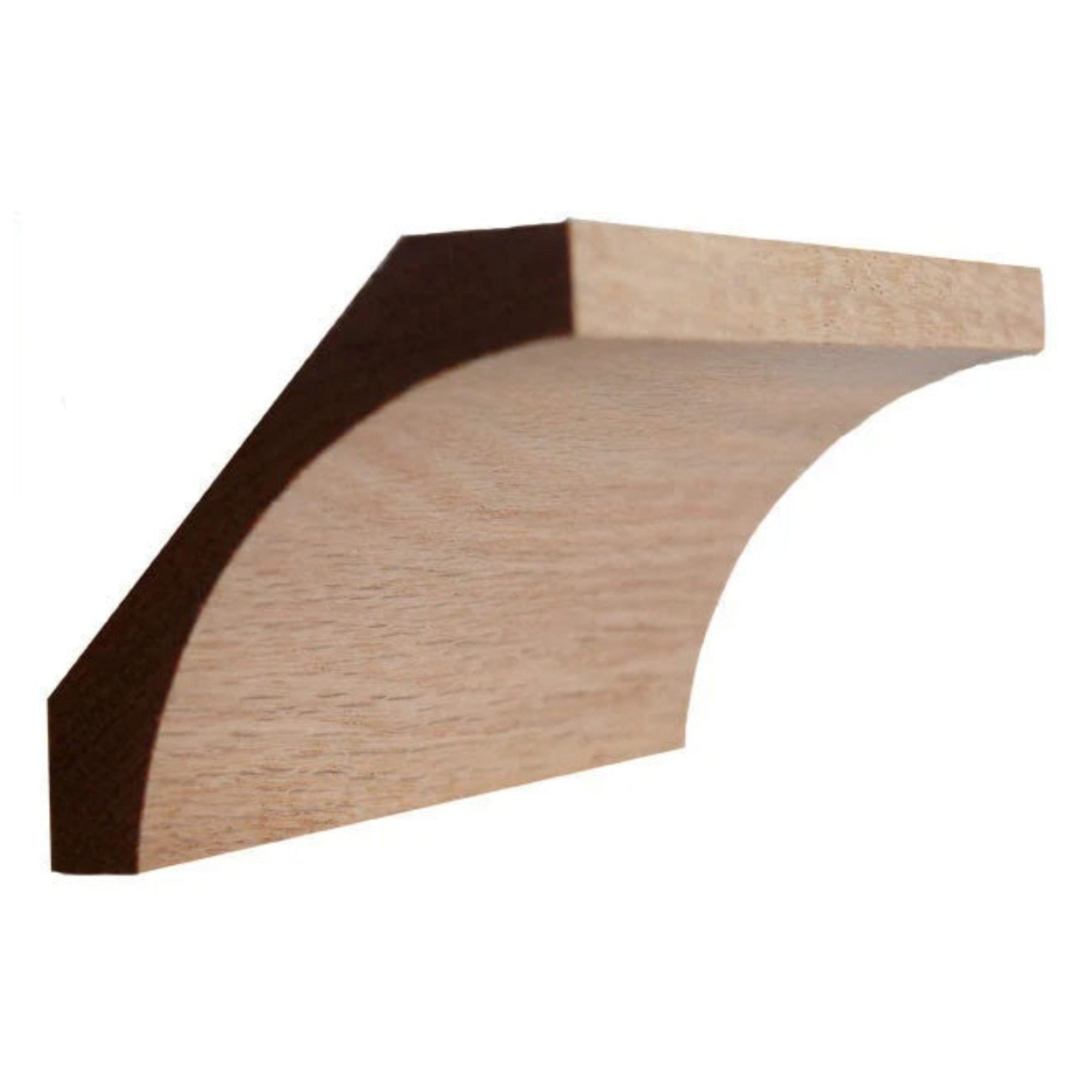 EWCR40 Cove Crown unfinished solid hardwood molding showing profile and wood grain