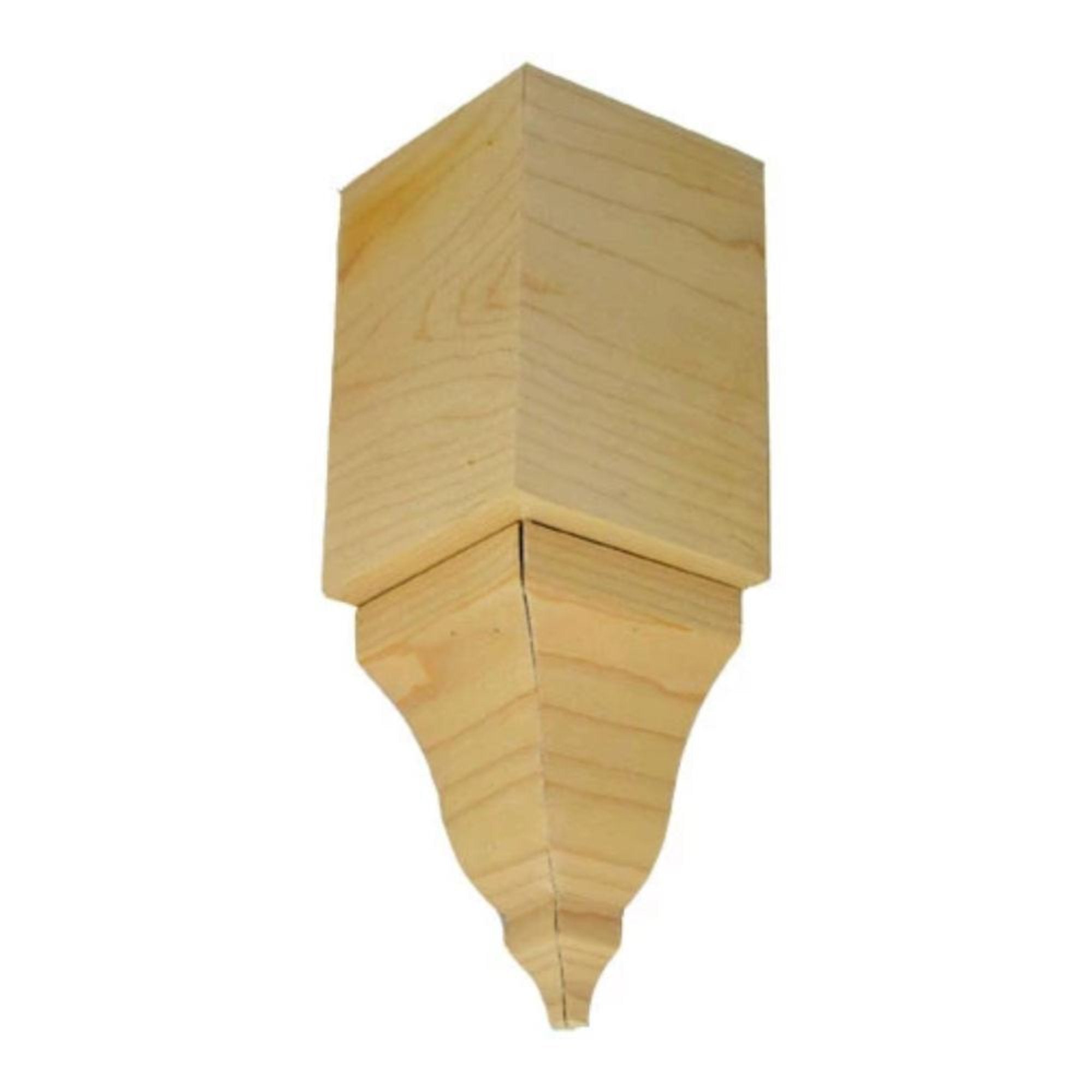EWCR61 unfinished hardwood crown inside corner block in various wood types
