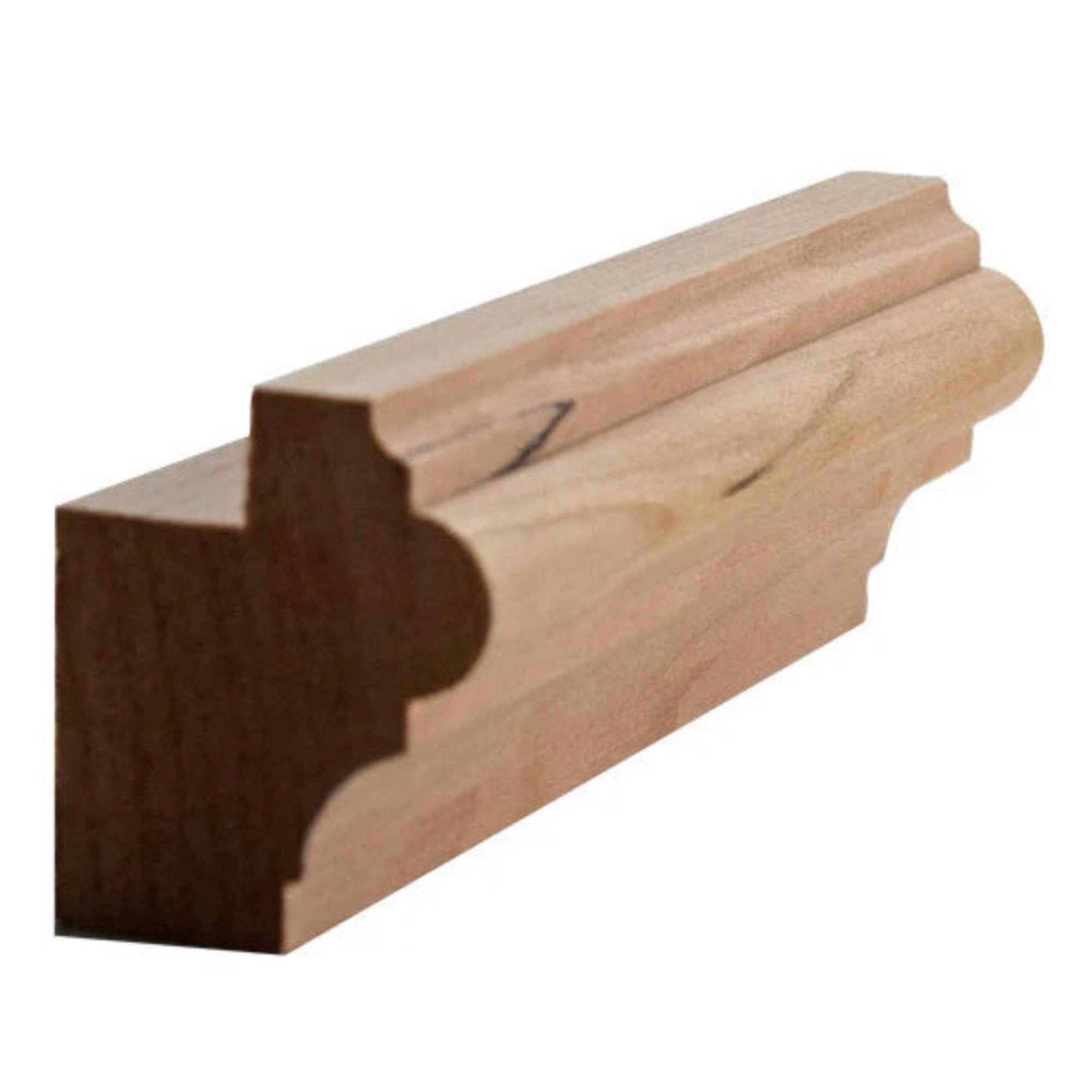 Unfinished solid hardwood kitchen cabinet light rail molding, 1-1/2 inch by 1-3/8 inch