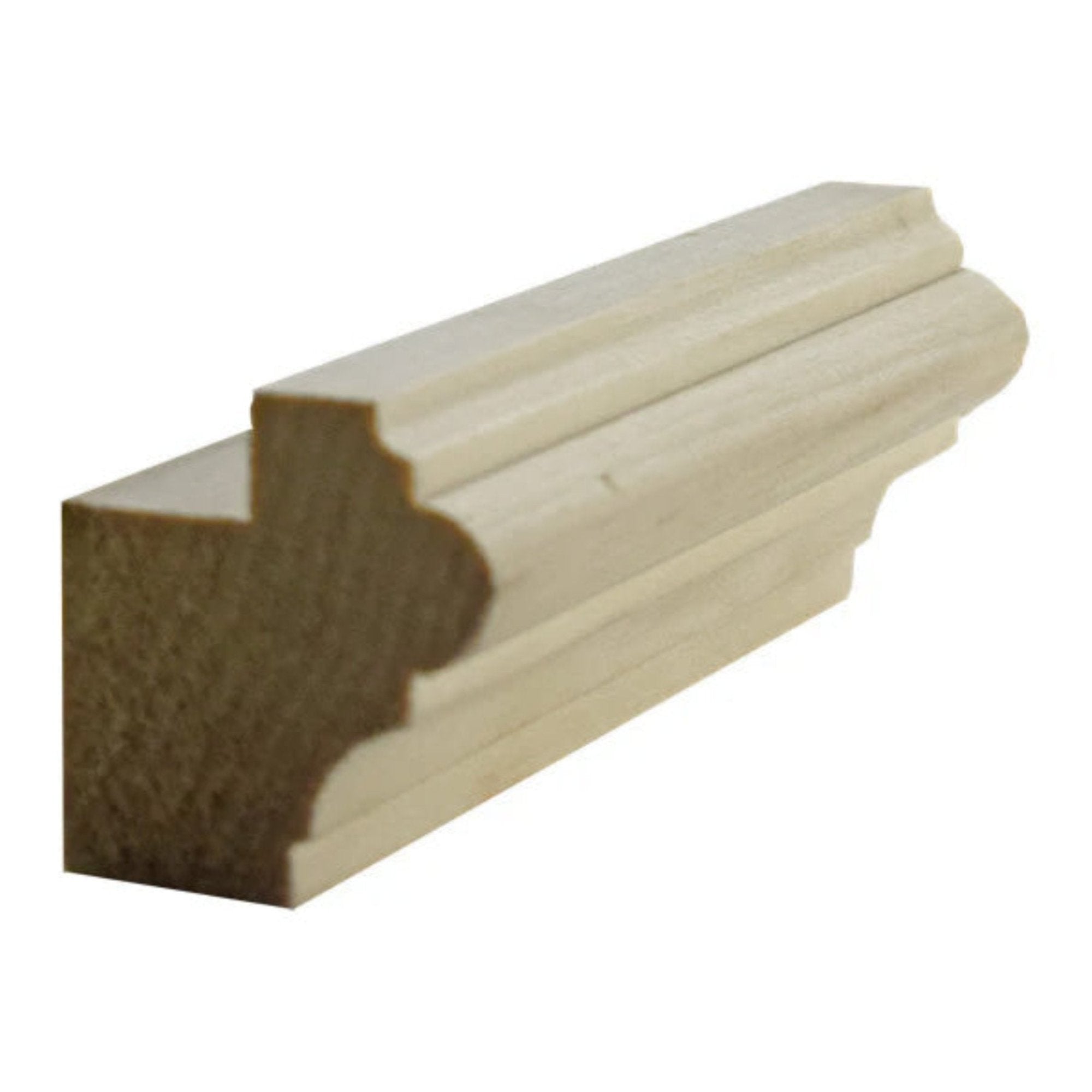 Unfinished solid hardwood kitchen cabinet light rail molding, 1-1/2 inch by 1-3/8 inch