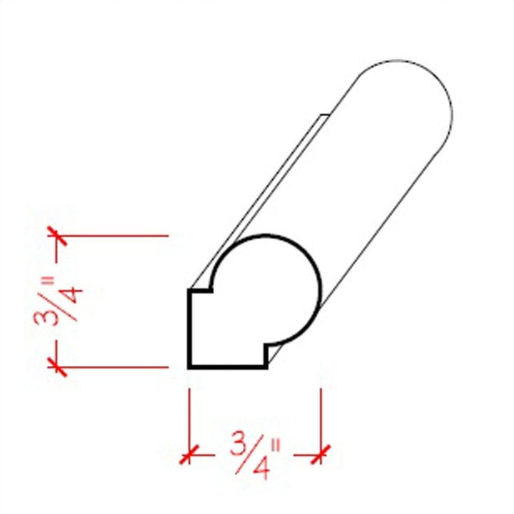 EWPM40 Round Panel Moulding Trim 3/4 inch by 3/4 inch unfinished solid hardwood