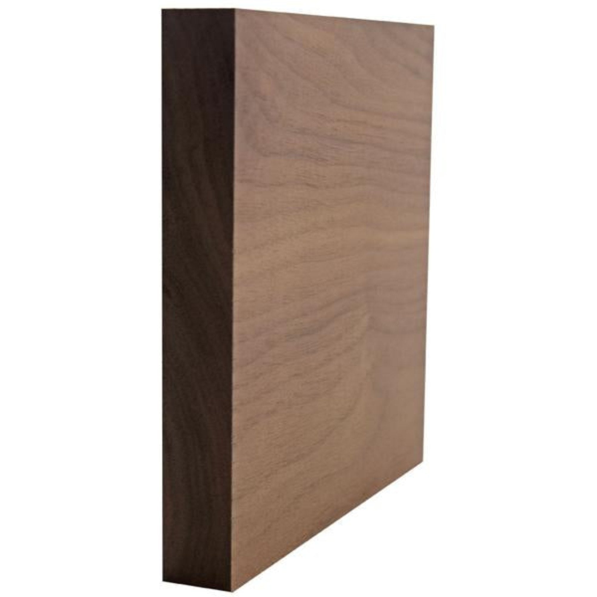Unfinished square stock hardwood trim 5-1/4 inches wide by 3/4 inch thick in various wood types