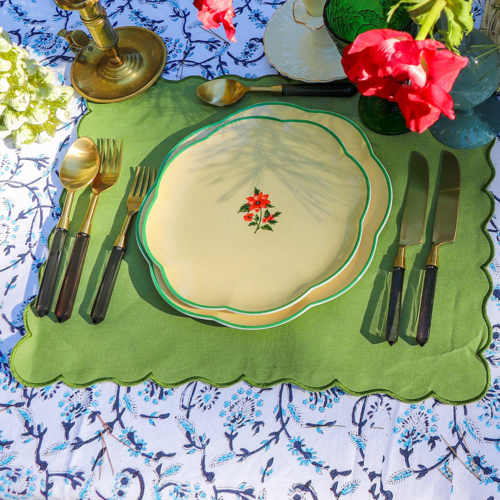 100% Organic Cotton - Eleanor Royal Blue Tablecloth by Ro'Table - product image 5 for Resin Society