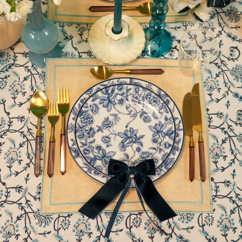 100% Organic Cotton - Eleanor Royal Blue Tablecloth by Ro'Table - product image 11 for Resin Society