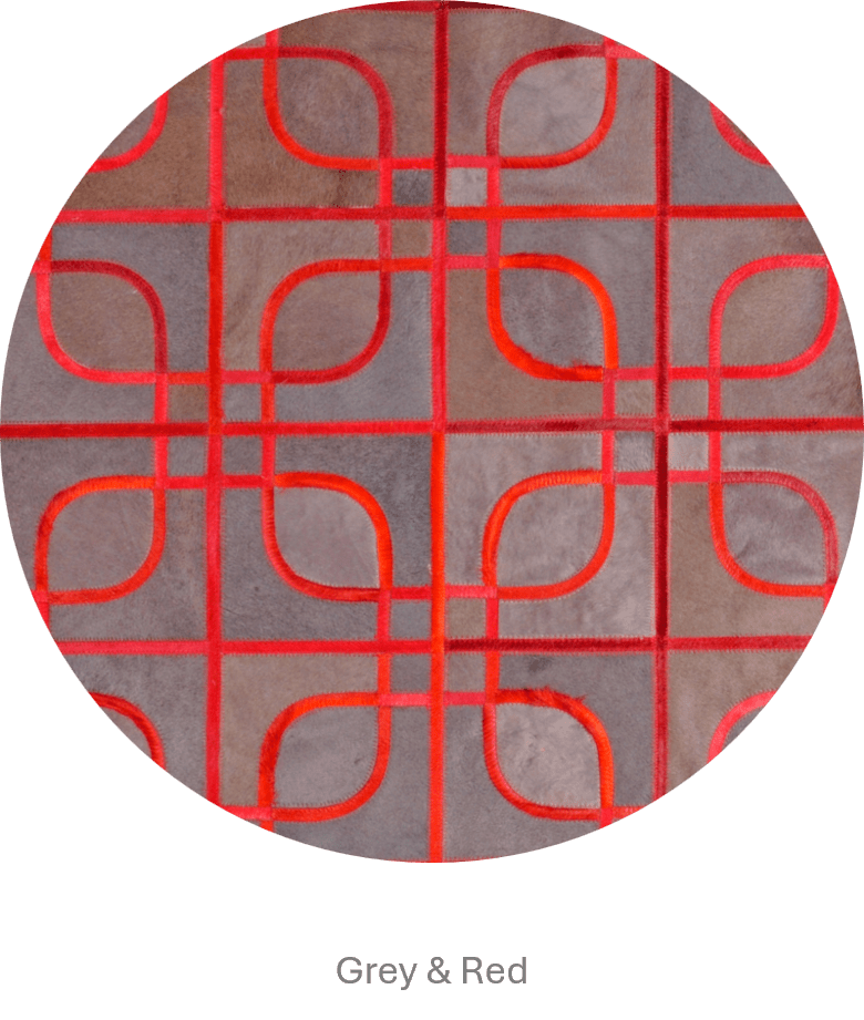 Eyes – Geometric Cowhide Rug with Curved Motif by Homelosophy