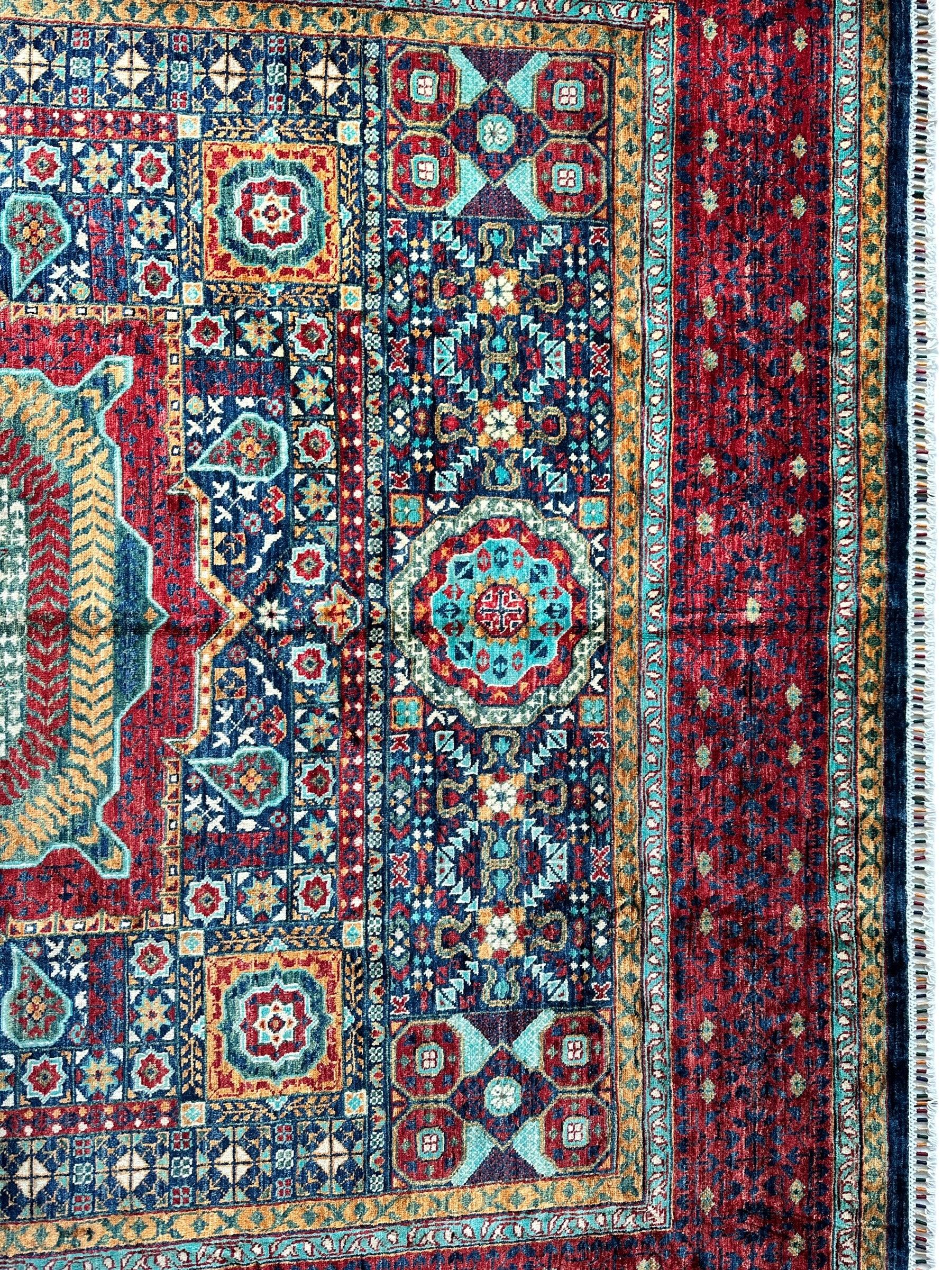 Hand-Knotted Mamluk Wool Rug – 8'4" x 9'9" – Intricate Geometric by Rugistan - product image 10 for Resin Society