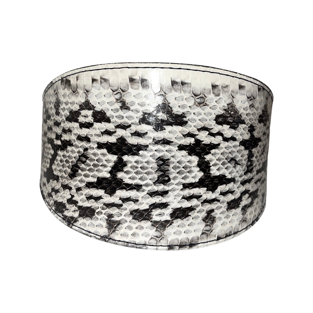 White & Black 4” Wide Snake Collar by Allysa Payne Beverly Hills displayed against a neutral background