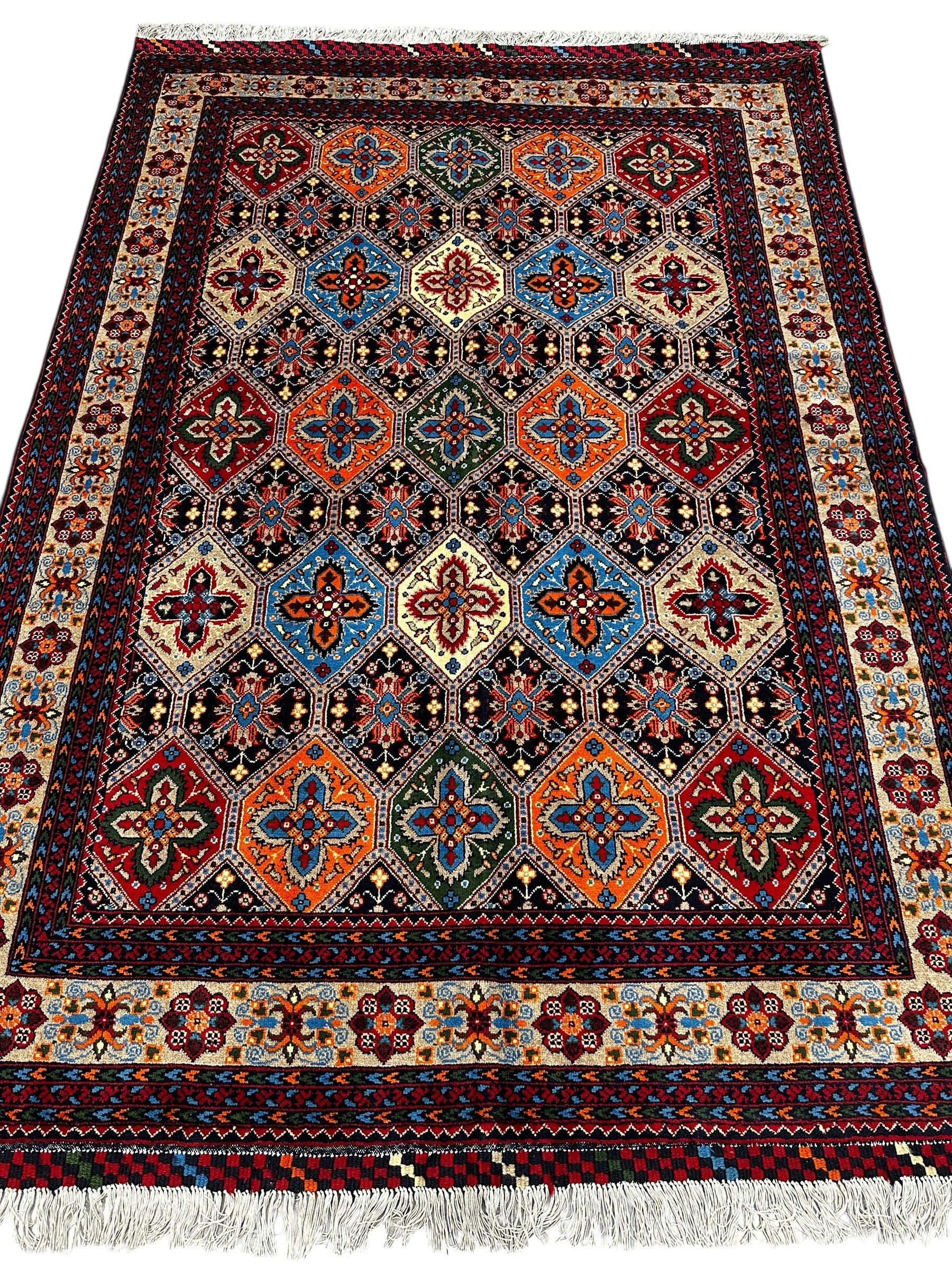 Hand-Knotted Afghani Kashi Wool Rug – 4’9″ x 6’10″ by Rugistan - product image 3 for Resin Society