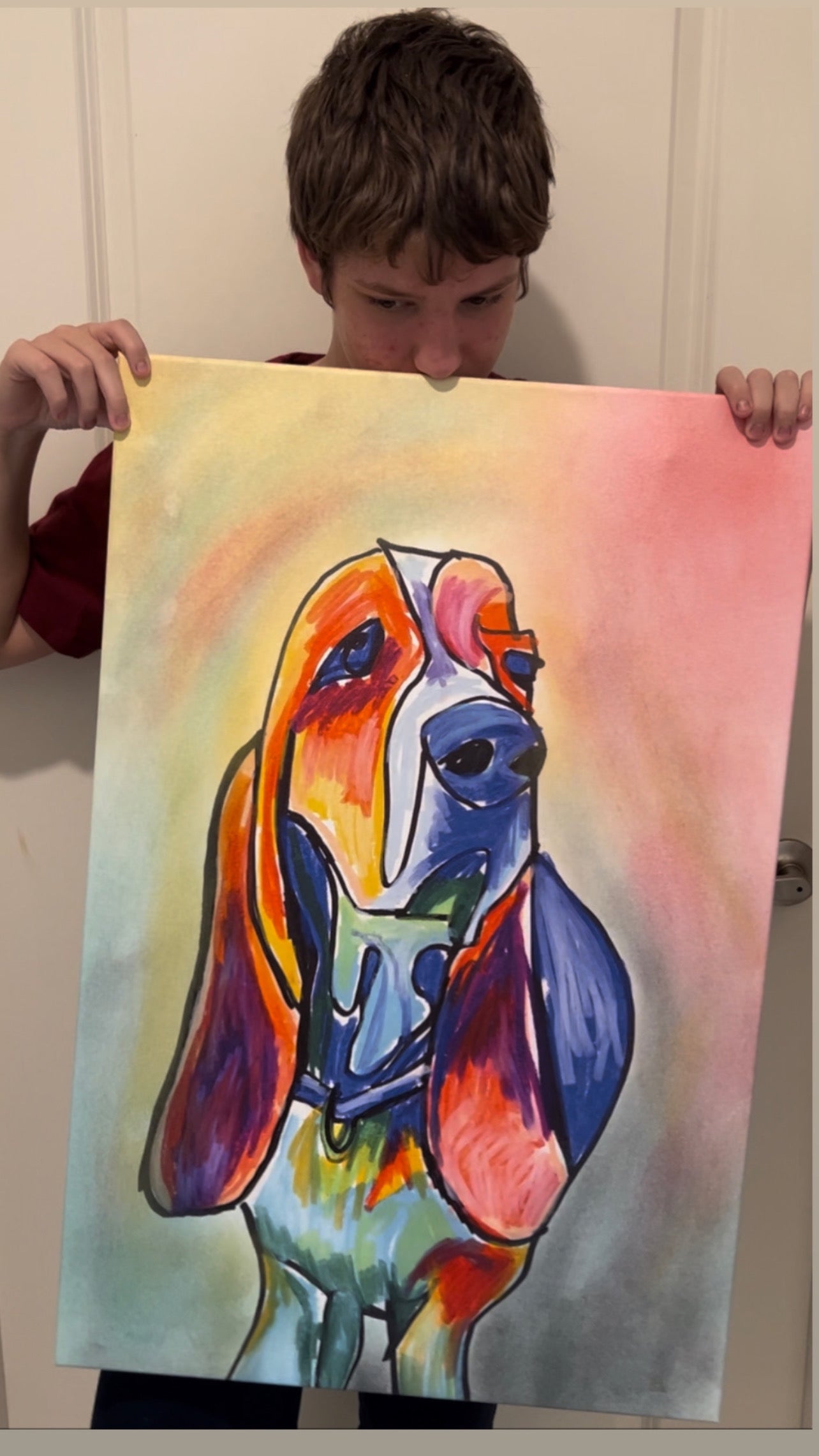 Colorful Basset - Art Prints detail image - Resin Society