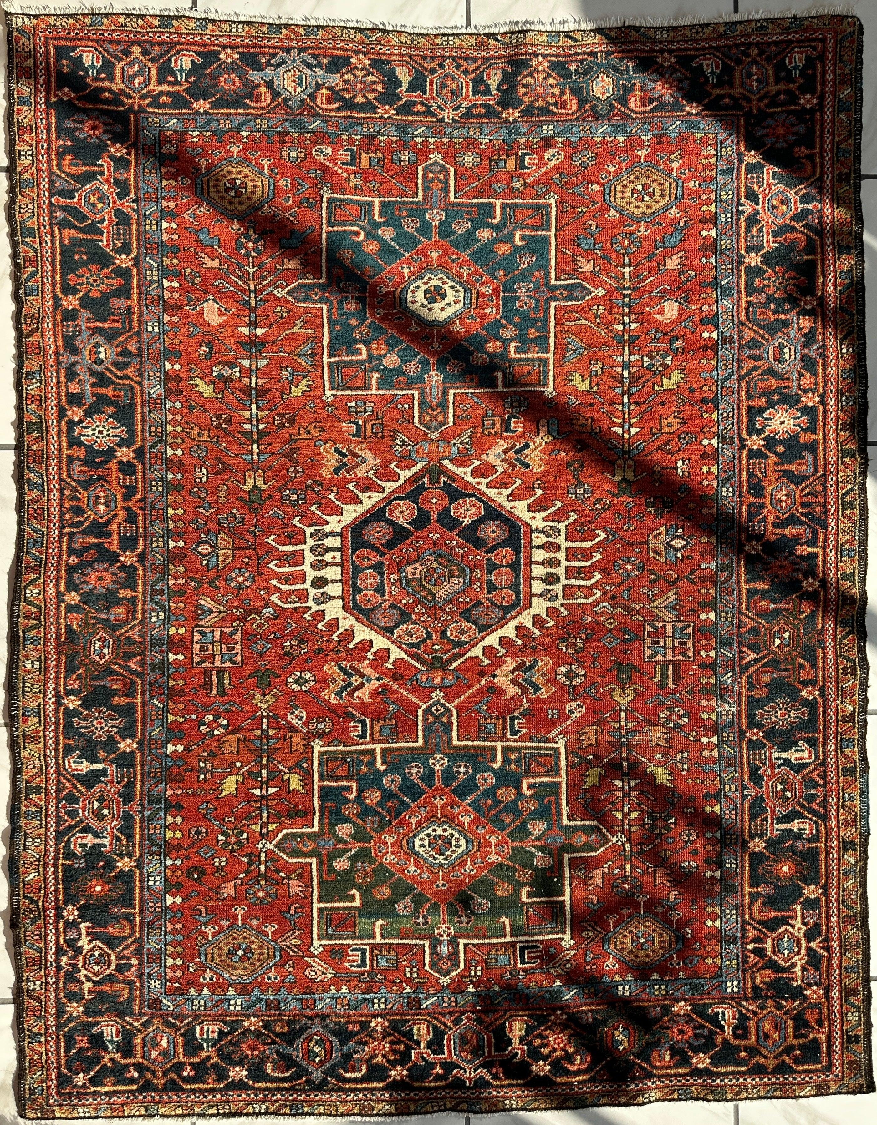 KARAJA Persian Antique Heriz Rug 4'9" x 6' by Rugistan - product image 4 for Resin Society