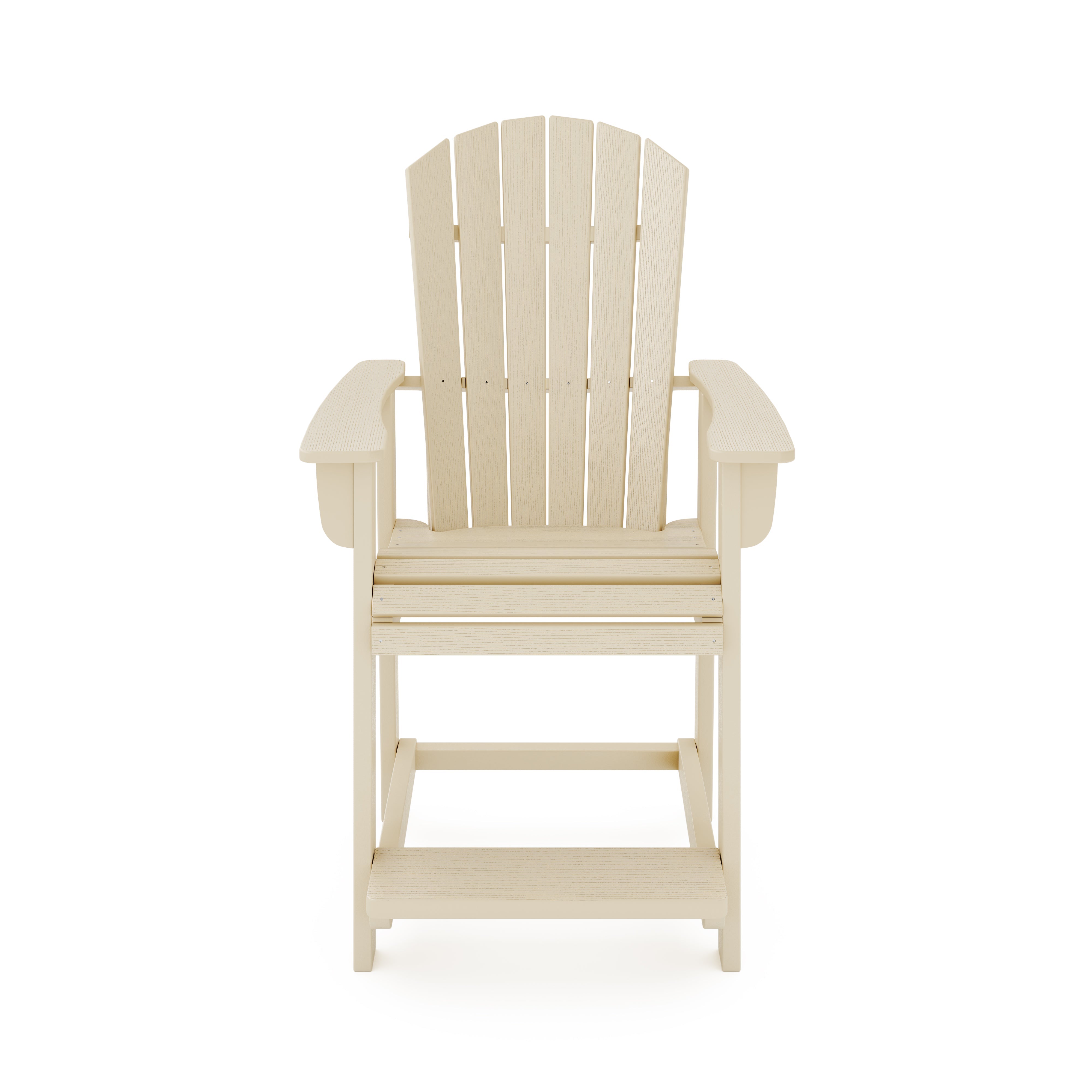 SoPoly St Simons Fan Back Counter Chair in Black showing front and side views