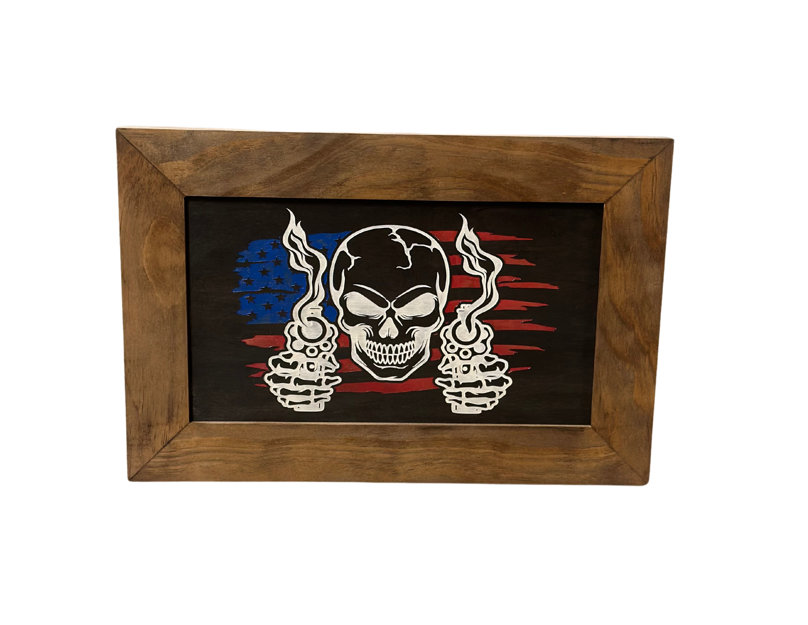 Flag Skull Gun Safe - Wall Mounted Decorative Secure Gun Cabinet by Bellewood Designs - product image 2 for Resin Society