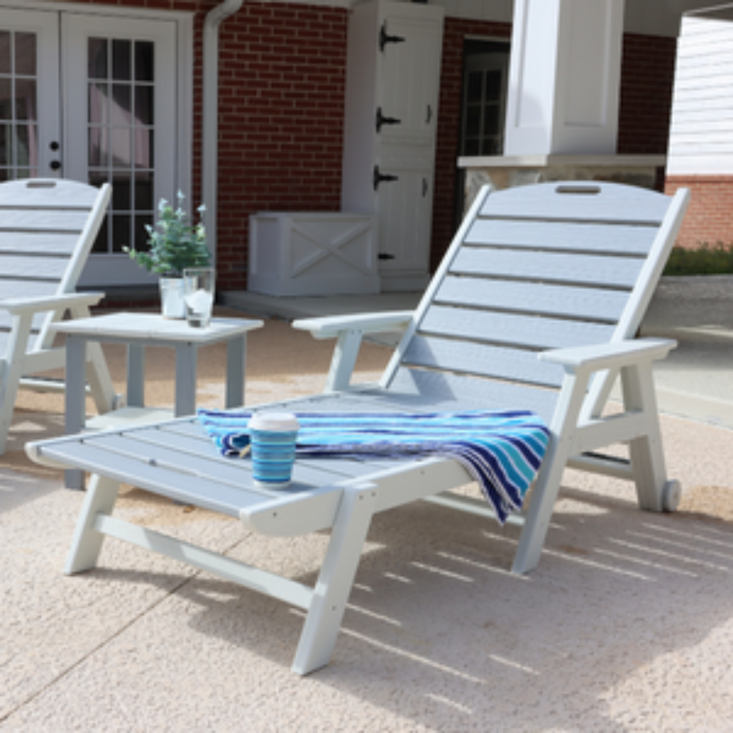 SoPoly Flat Chaise Lounge outdoor chair in multiple colors