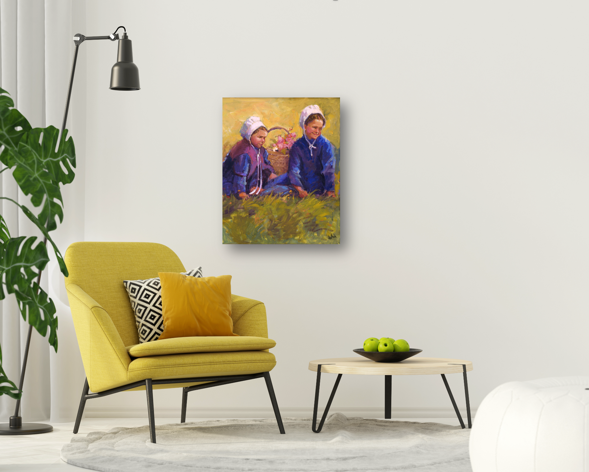 Flower Girls Artist Enhanced Canvas Print by John Beard Collection - product image 3 for Resin Society