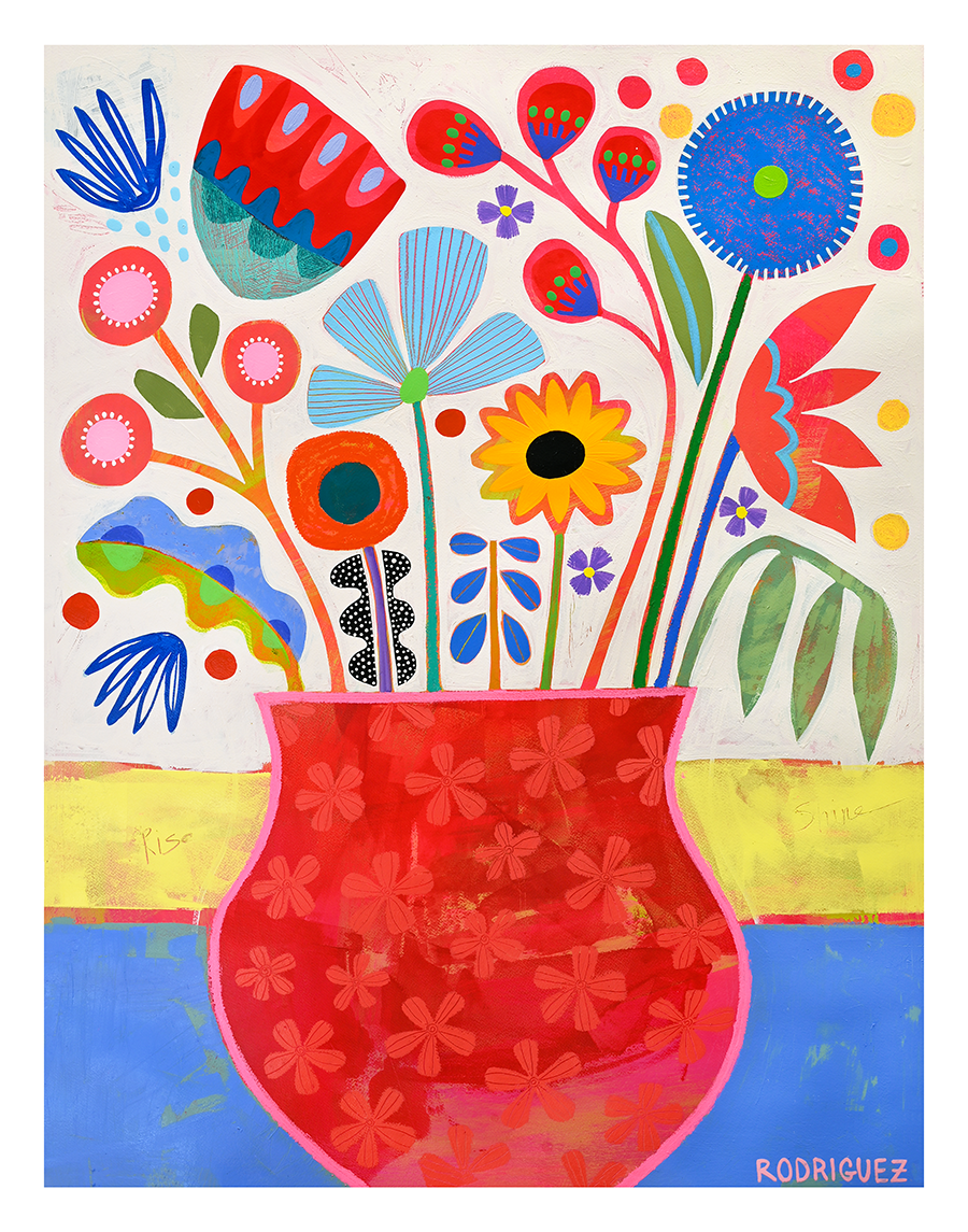 Flower Vase Study 2 Print showing a vibrant floral composition on fine art paper.