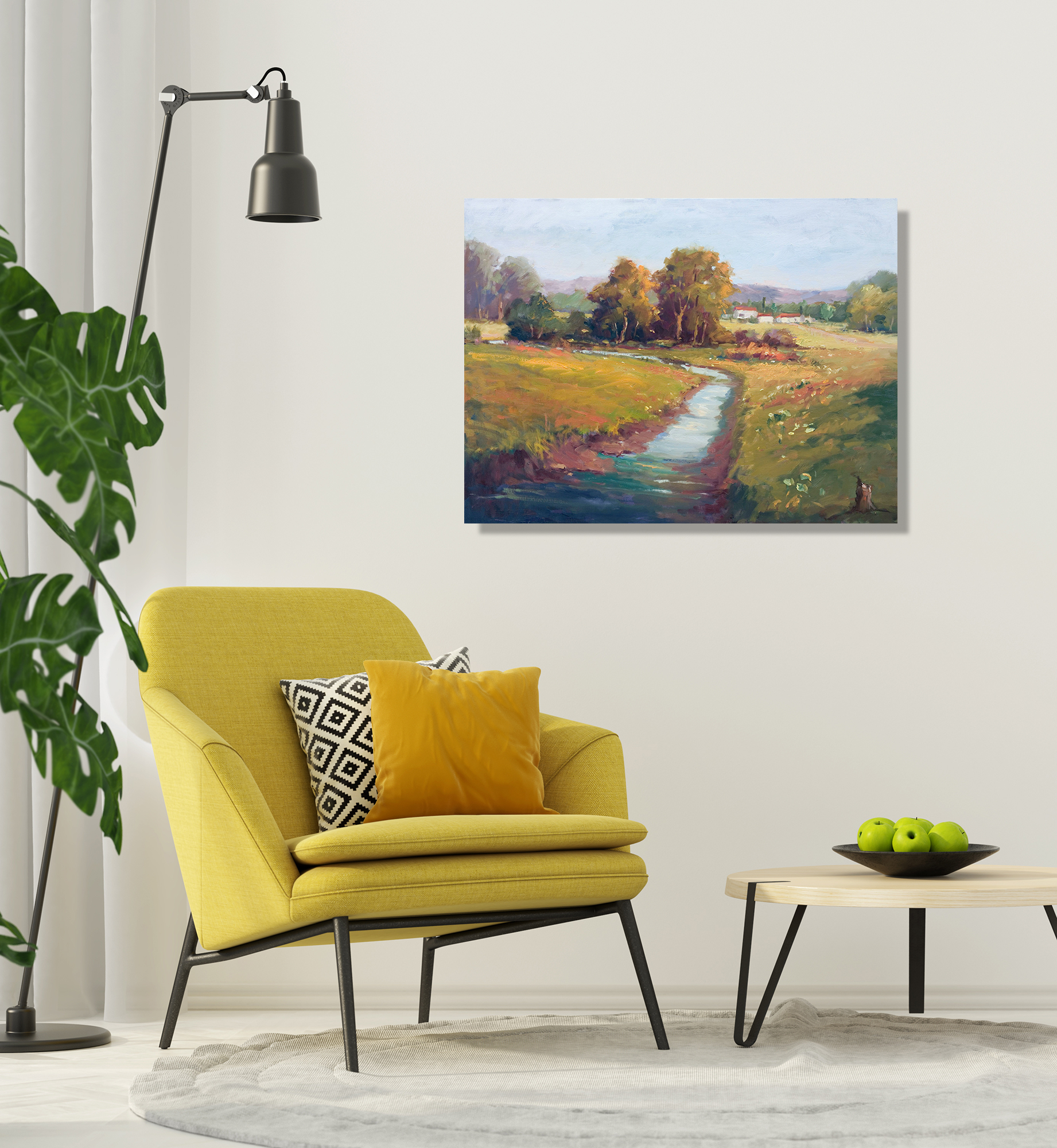 Flowers Along the Creek Artist Enhanced Canvas Print