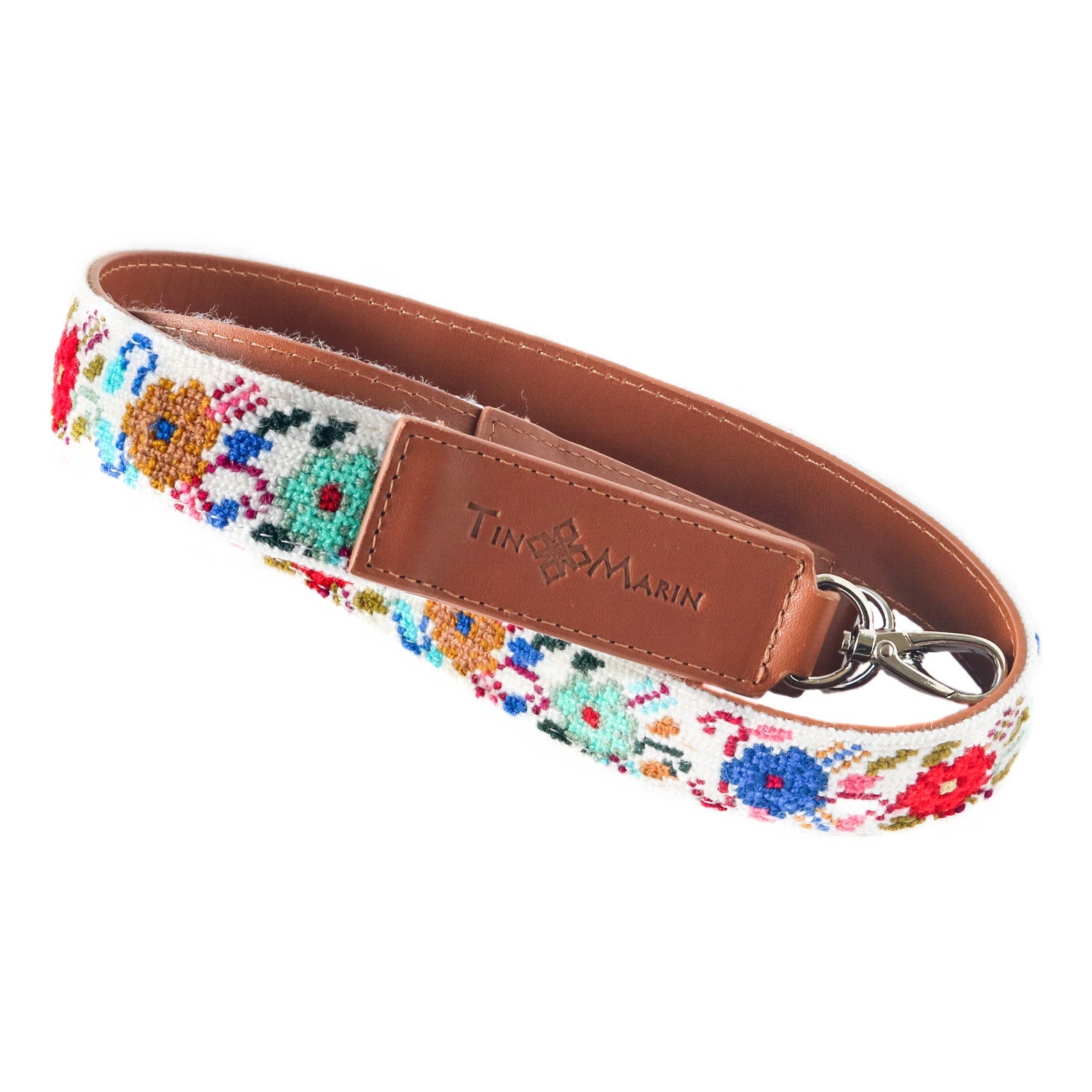 Mai Woven Bag Strap - Flowers with Leather by Tin Marin Brand - product image 3 for Resin Society