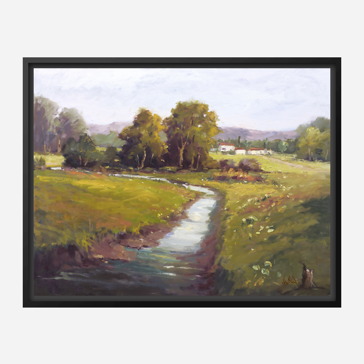 Flowers Along the Creek Artist Enhanced Canvas Print