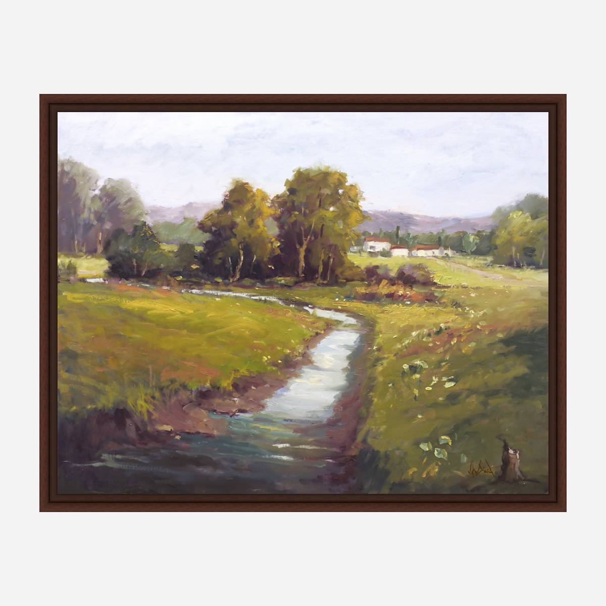Flowers Along the Creek Artist Enhanced Canvas Print