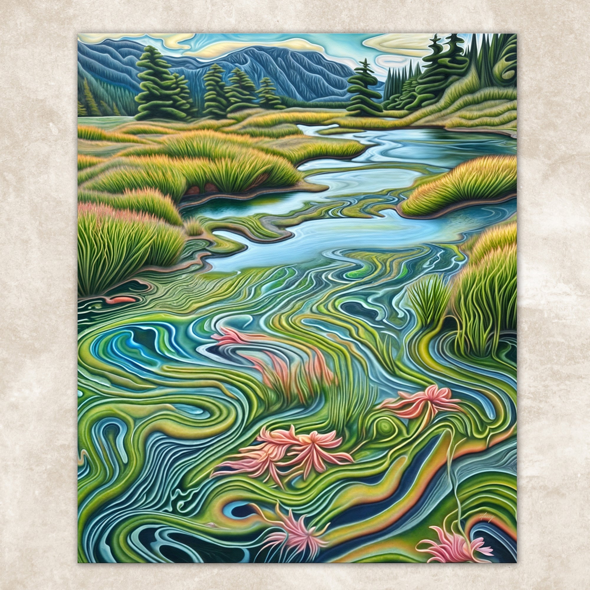 Canvas Print: "Flowing Serenity" by Tailored Canvases - product image 5 for Resin Society